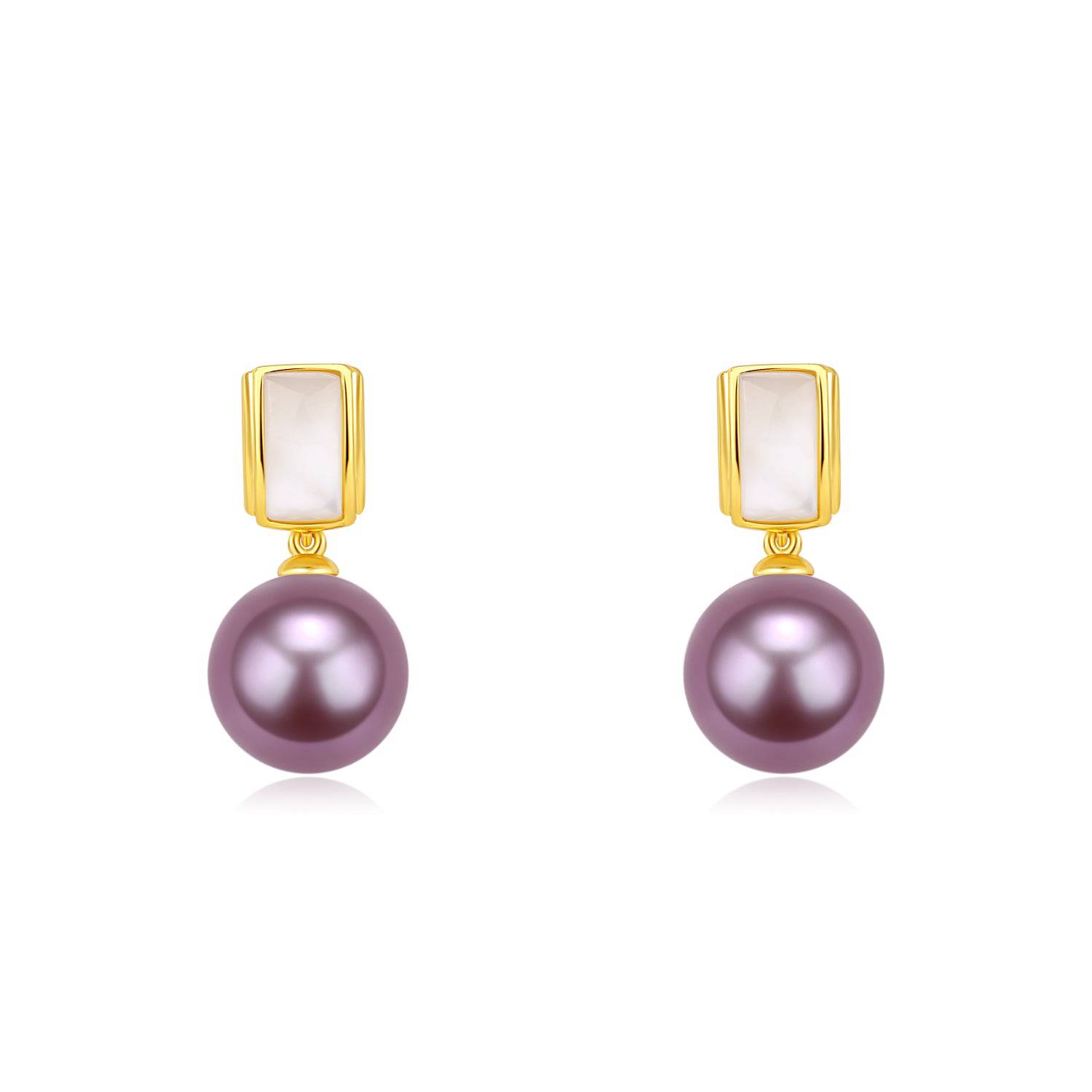 10-11mm Freshwater Pearl & Mother Of Pearls Earrings