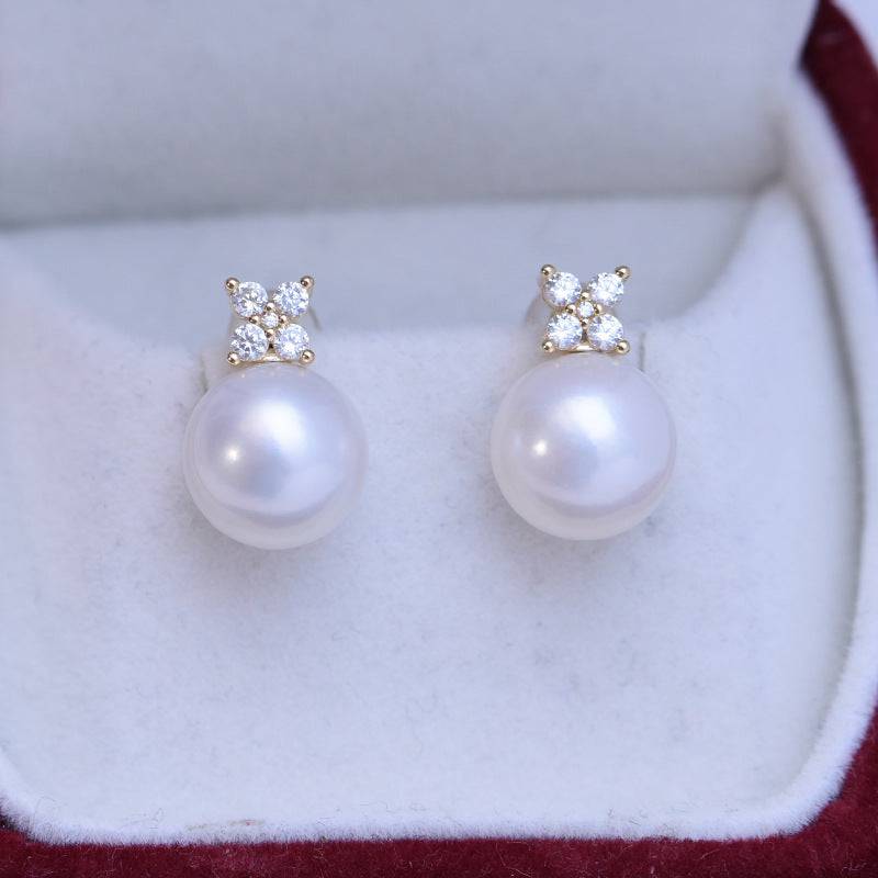 10-11mm Freshwater Pearl Shiny Earrings