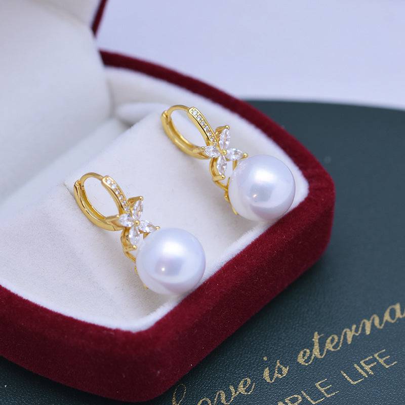 11-12mm CZ Pearl Earrings