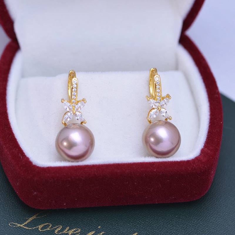 11-12mm CZ Pearl Earrings