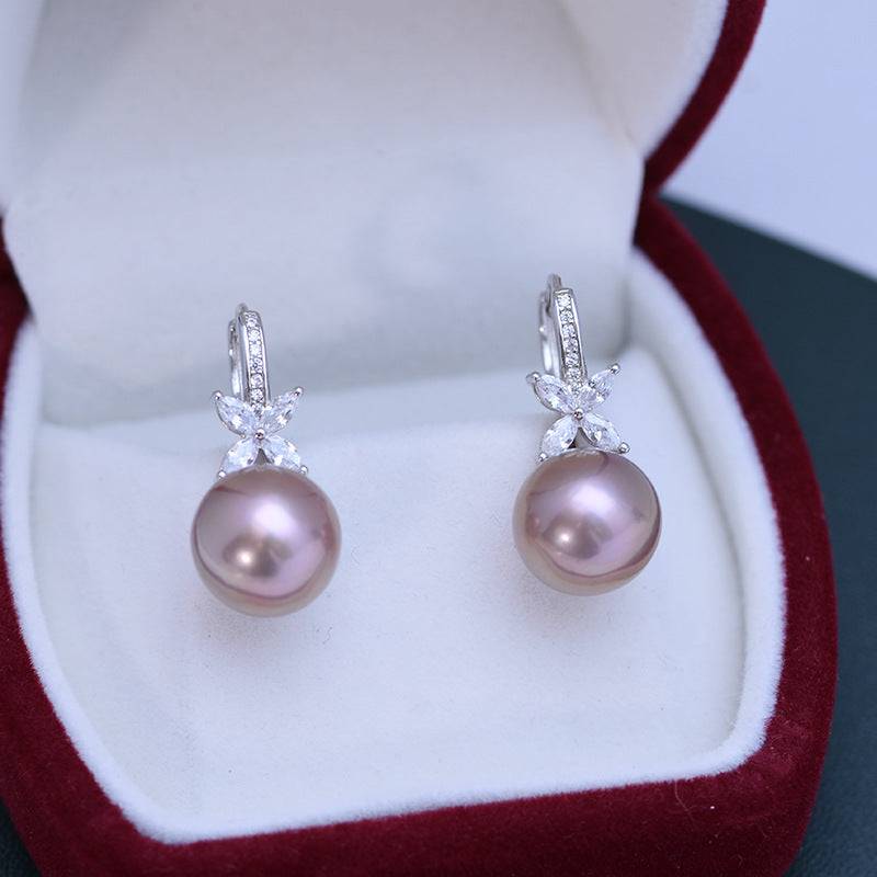 11-12mm CZ Pearl Earrings
