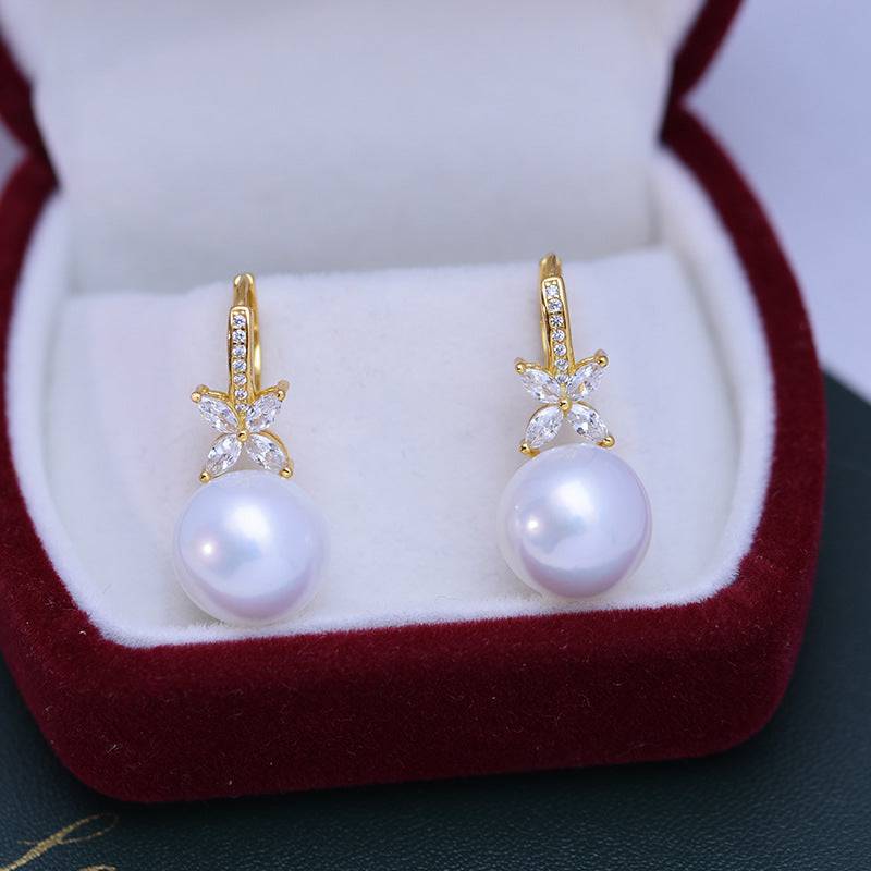 11-12mm CZ Pearl Earrings
