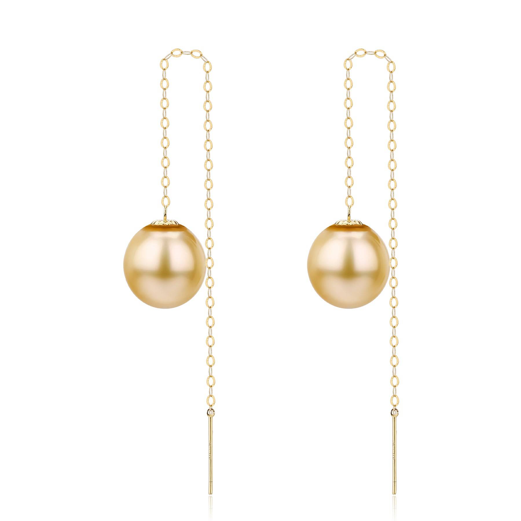 South Sea Golden Pearl Drop Ear Threaders