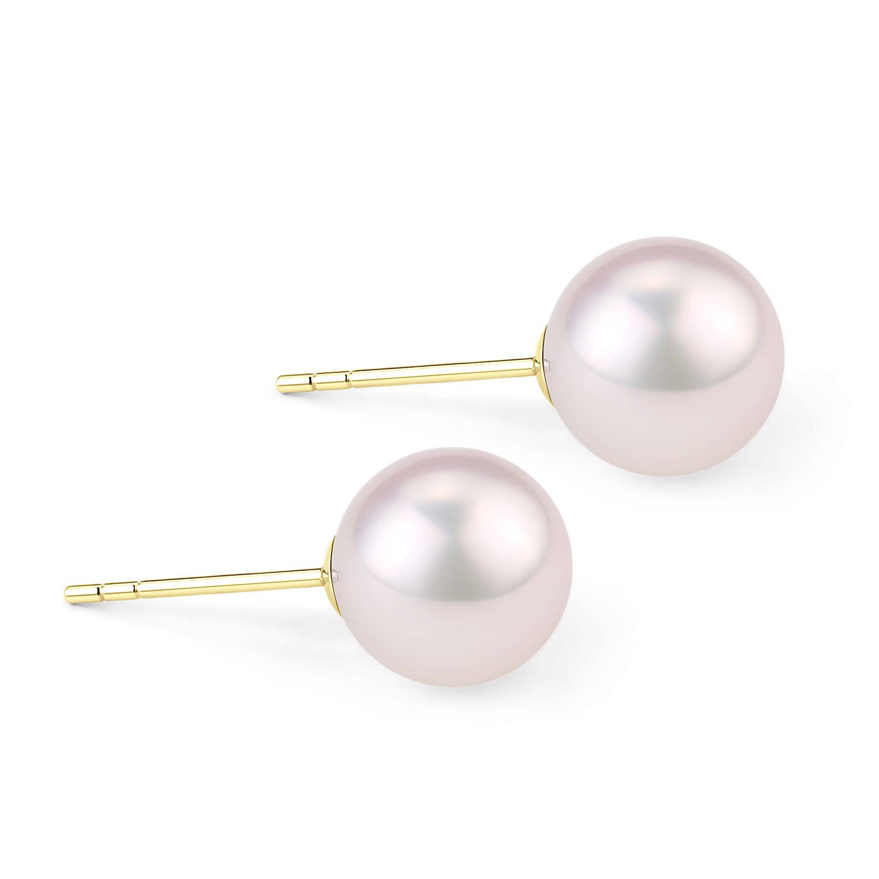 7.5-8mm White Akoya Round Pearl Stud Earrings
