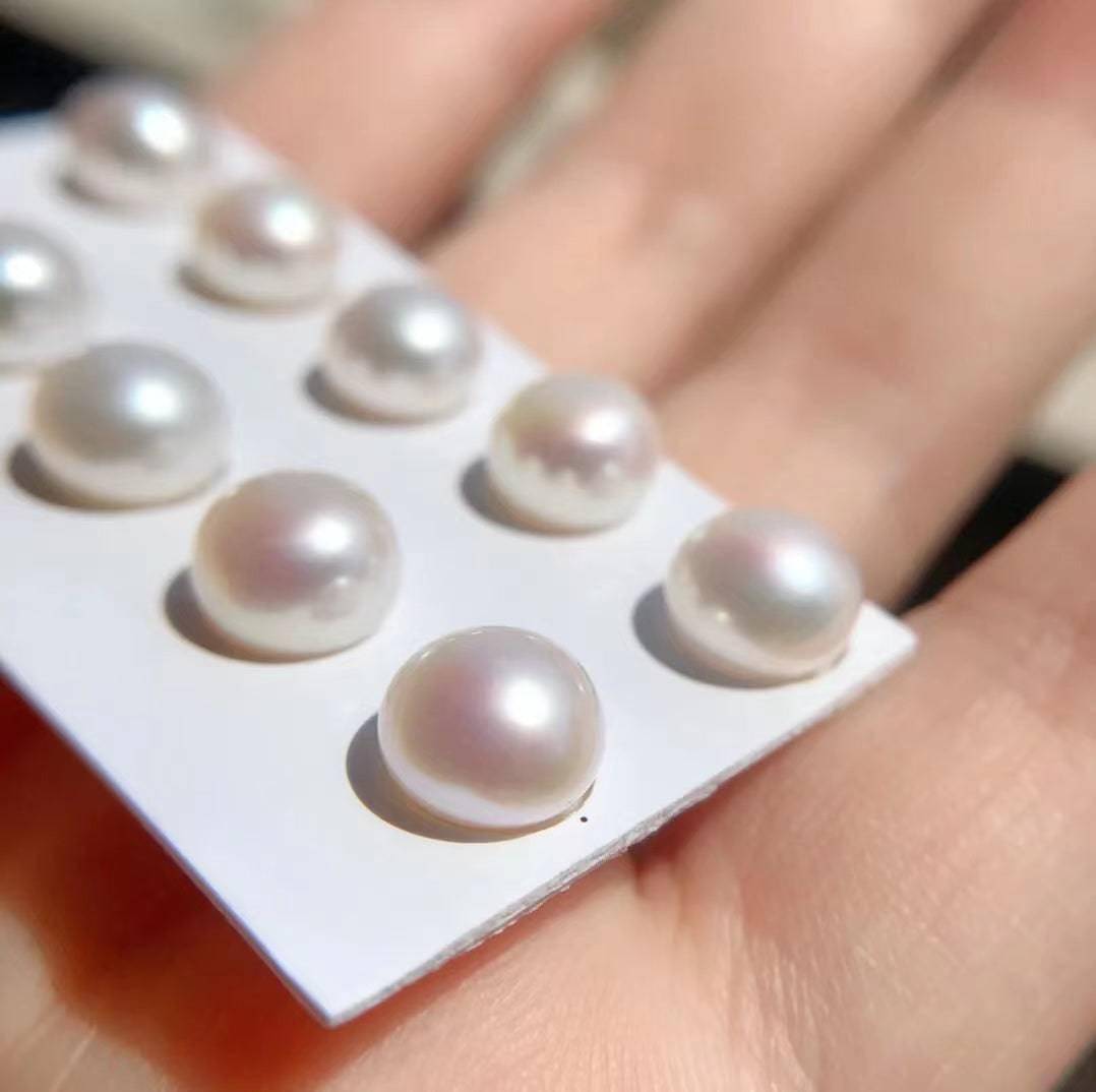 7-8mm Classic Button Freshwater Pearl Stud Earrings