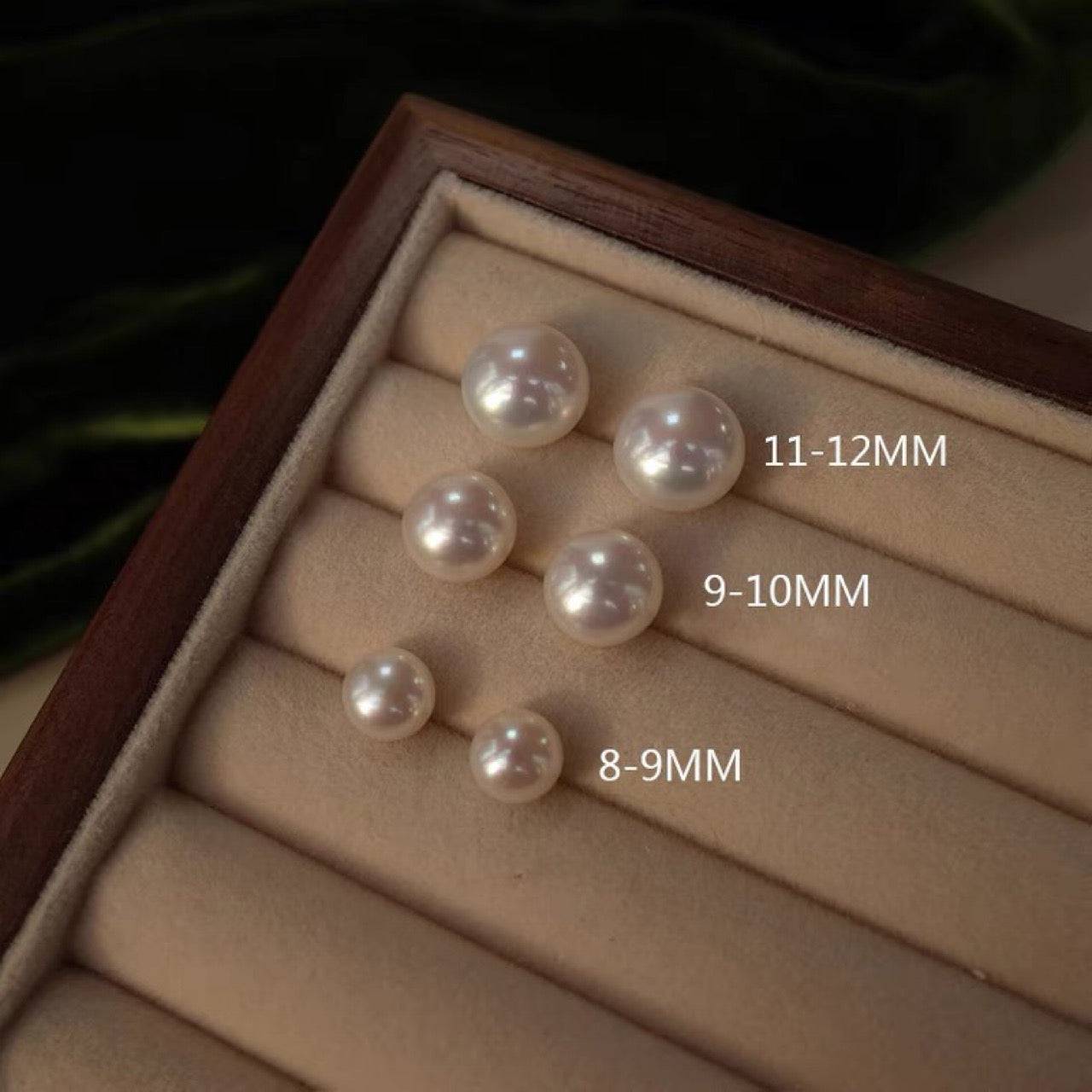 7-8mm Classic Button Freshwater Pearl Stud Earrings