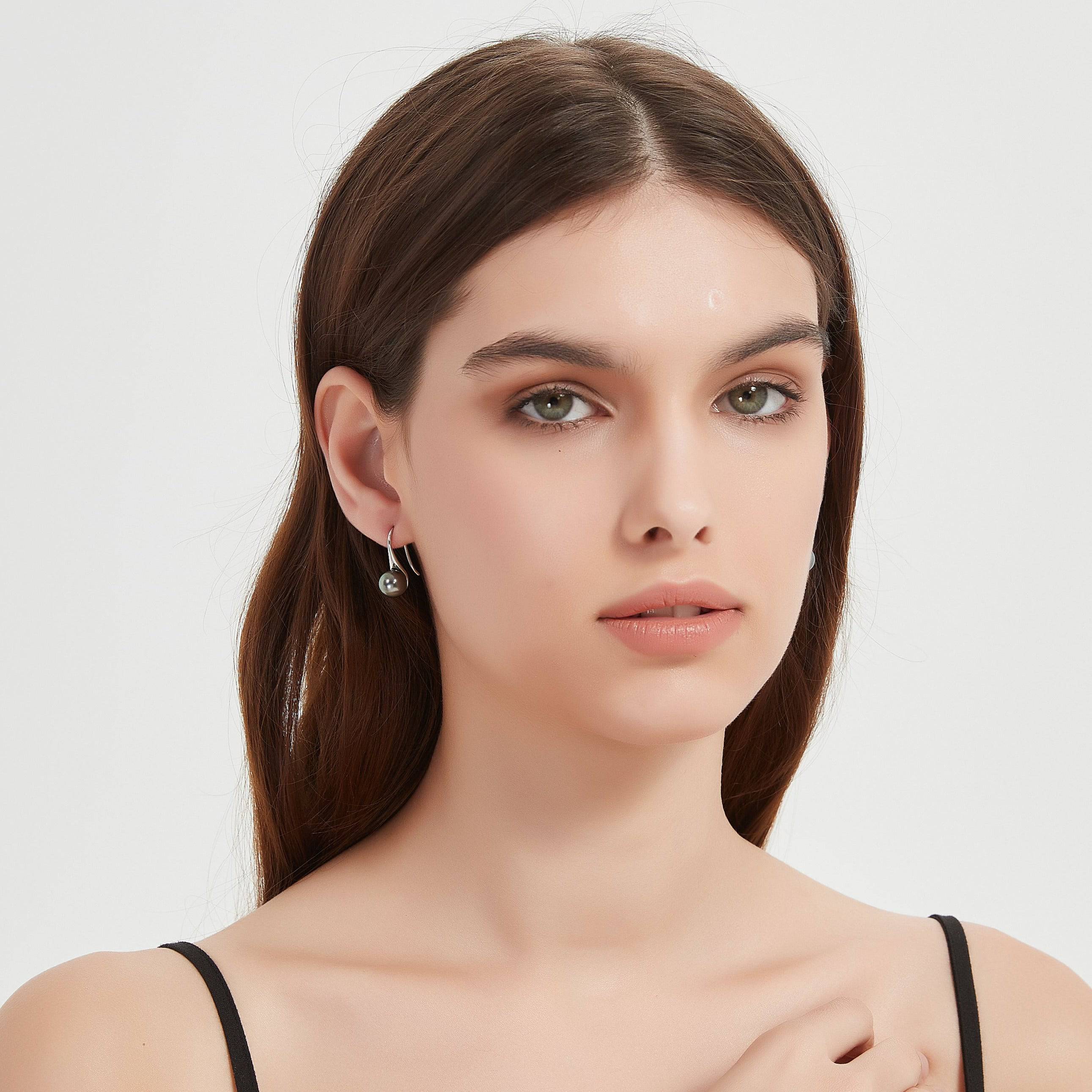 9-11mm Tahitian Pearl Classic Hook Earrings