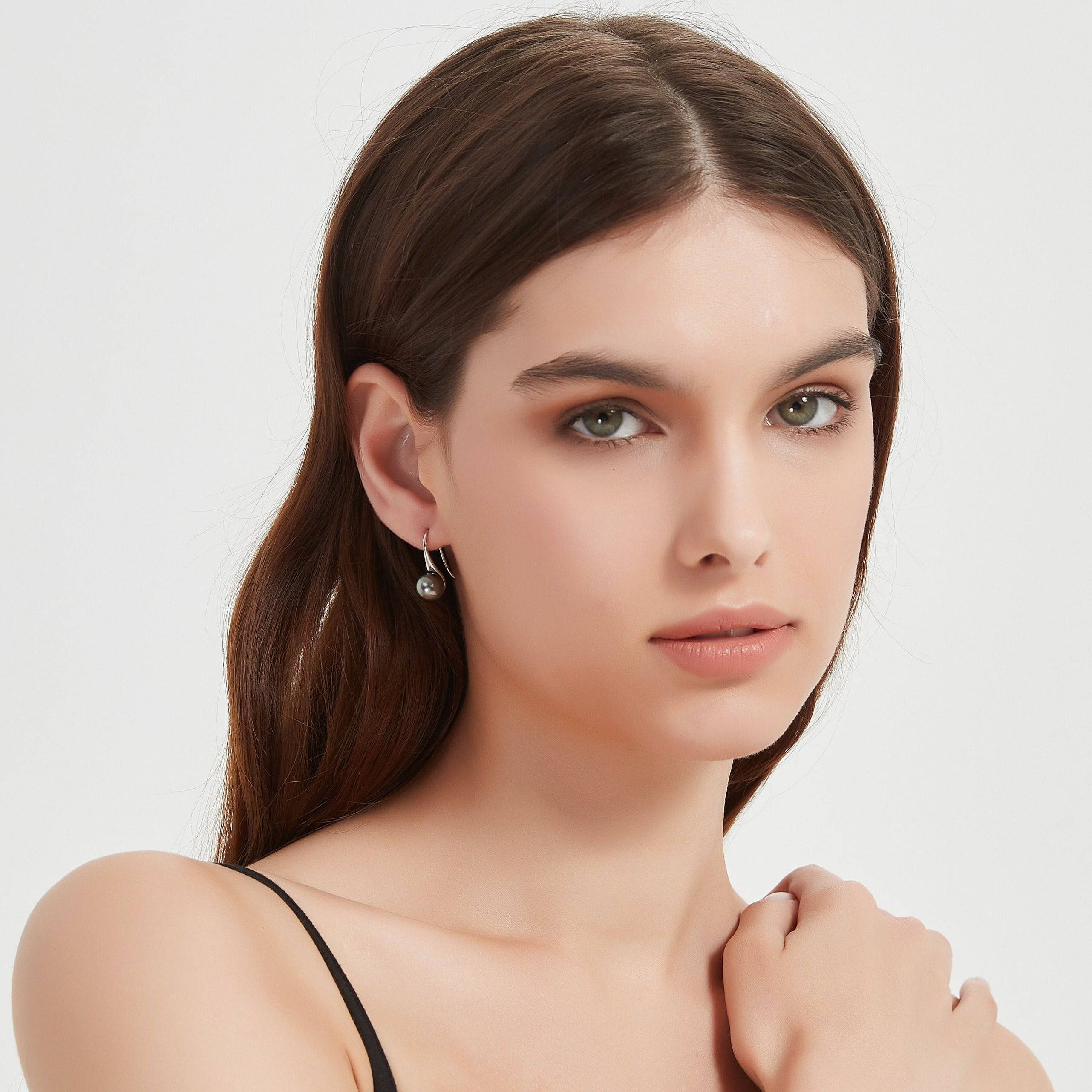 9-11mm Tahitian Pearl Classic Hook Earrings