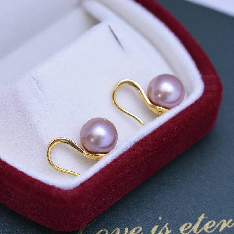 9-10mm Freshwater Pearl & CZ Earrings