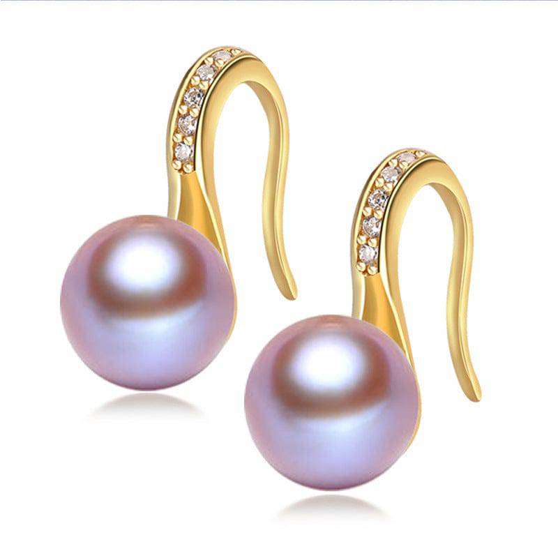 9-10mm Freshwater Pearl & CZ Earrings
