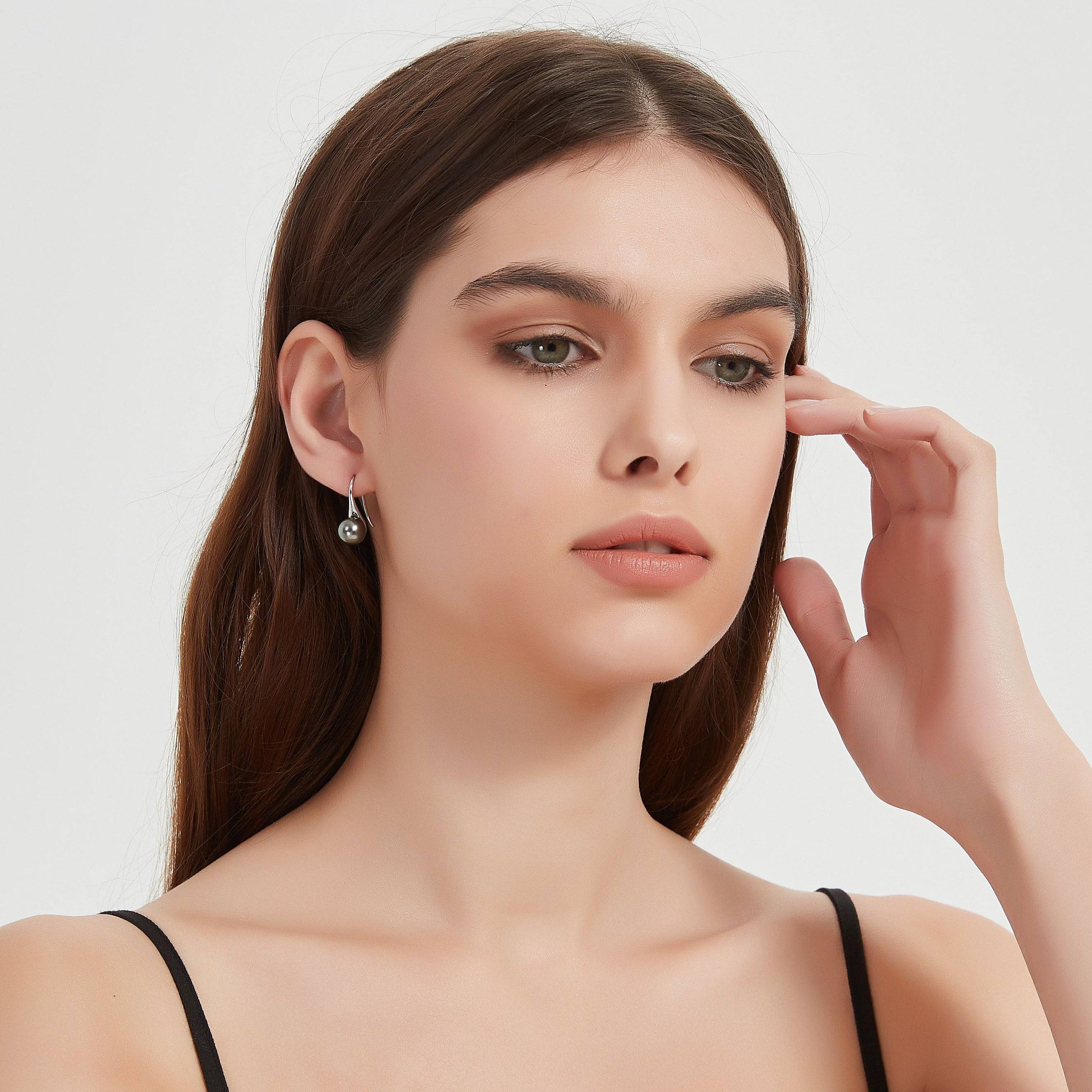 9-11mm Tahitian Pearl Classic Hook Earrings