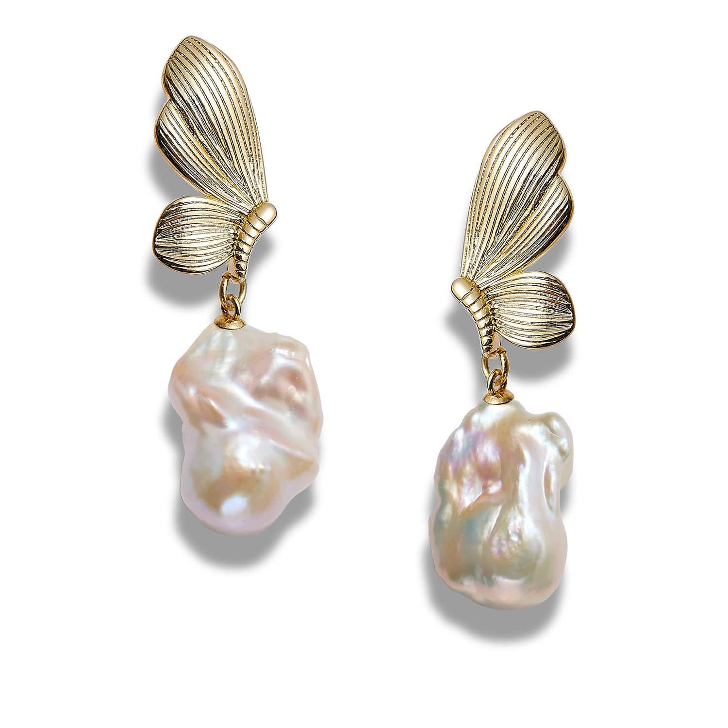 Butterfly Bold Baroque Pearl Earrings