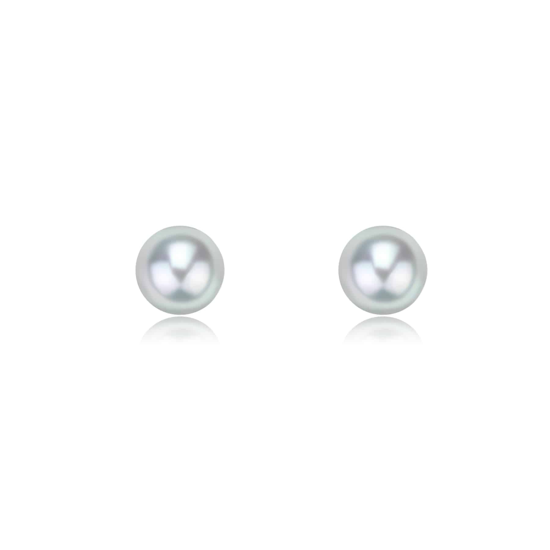 Chic 4-5mm Akoya Silver Blue Pearl Stud Earrings