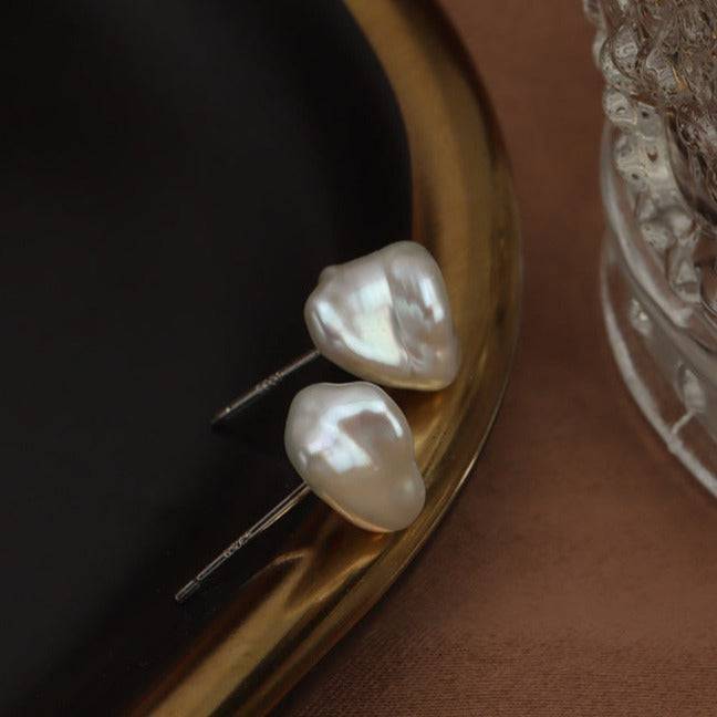 Keshi Baroque Pearl Stud Earrings