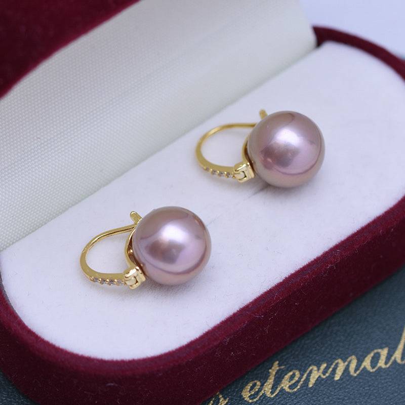 11-12mm Freshwater Pearl Bucket-Shaped Earrings