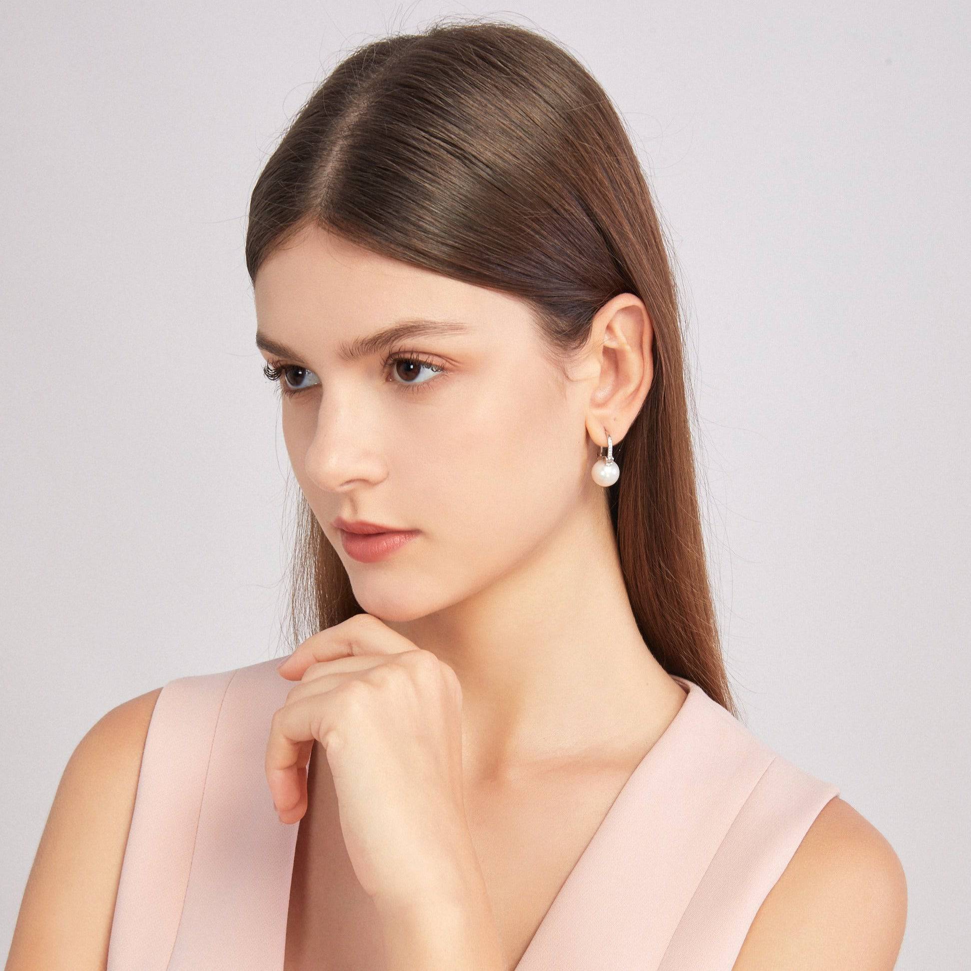 11-12mm Freshwater Pearl Bucket-Shaped Earrings