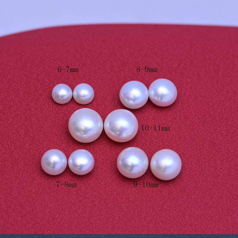 Golden Button Freshwater Pearl Stud Earrings