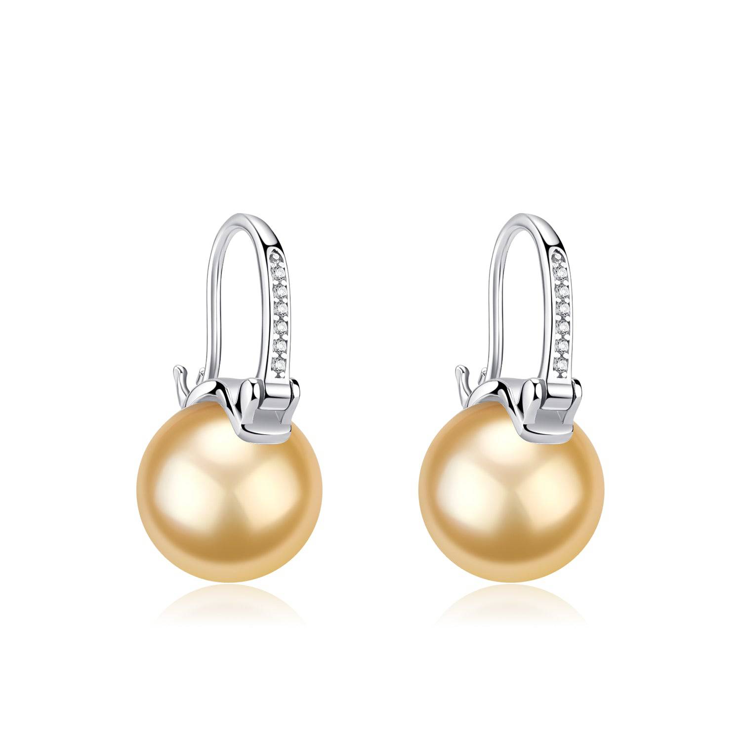 Golden South Sea Bucket-Shaped Earrings