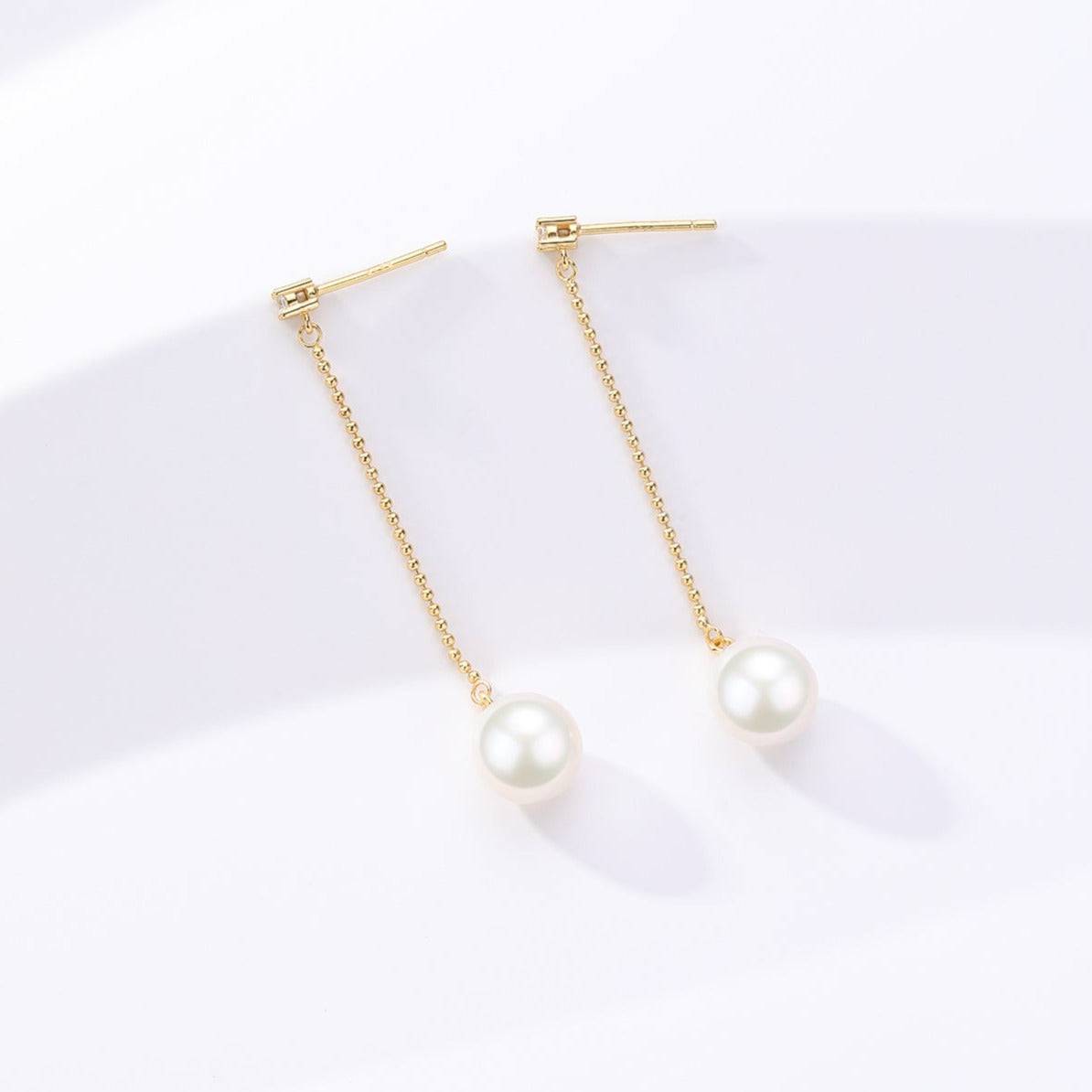 Natural Freshwater Pearl Long Earrings