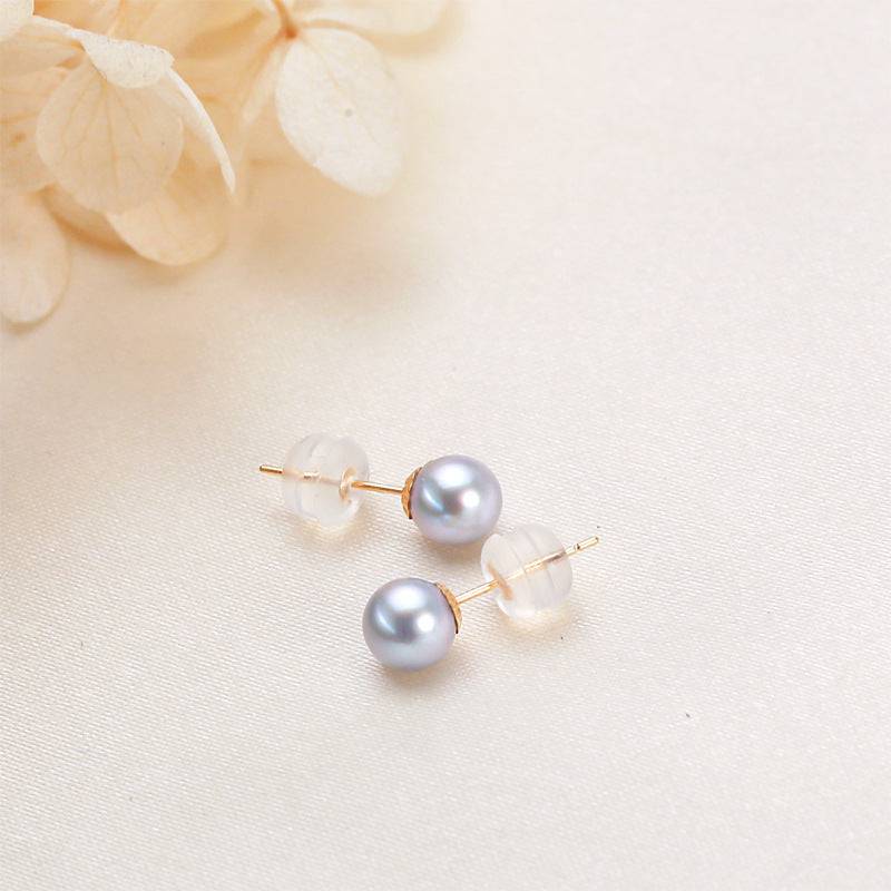 Seawater Akoya Silver Blue Pearl & Stud Earrings