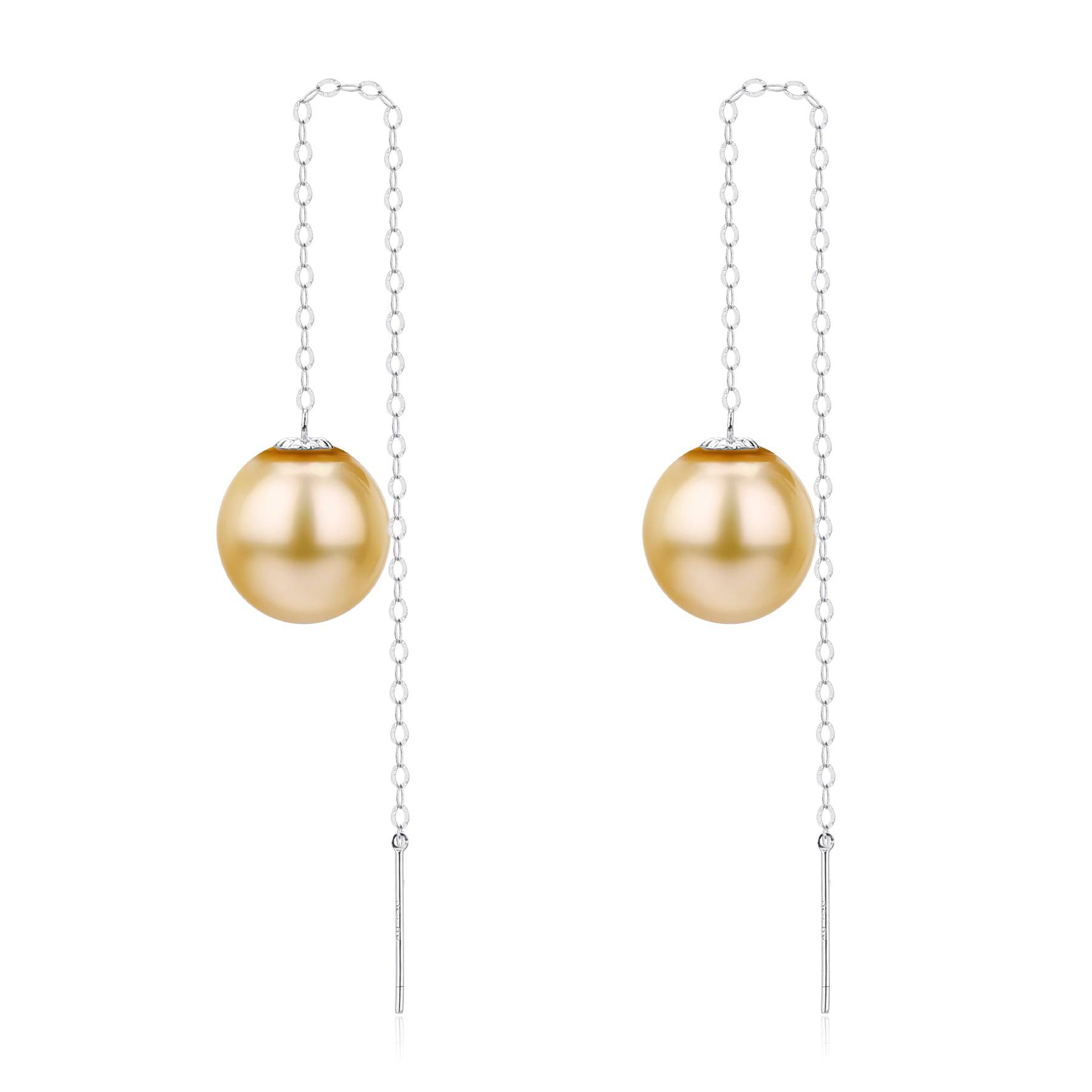 South Sea Golden Pearl Drop Ear Threaders