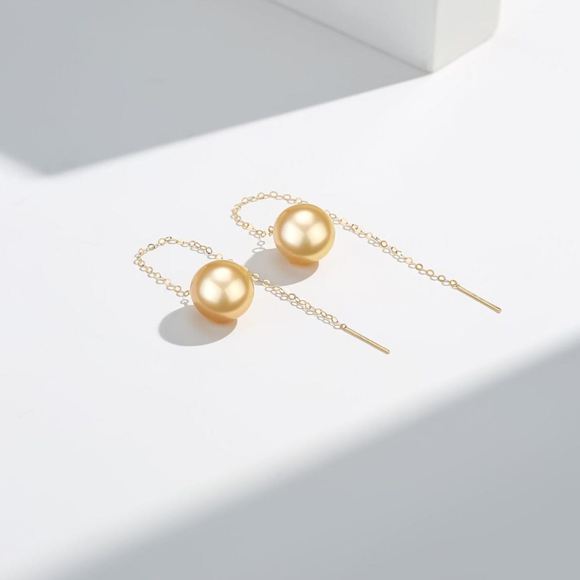 South Sea Golden Pearl Drop Ear Threaders