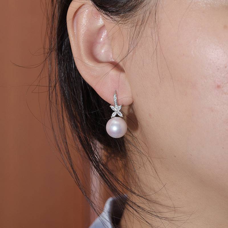 11-12mm CZ Pearl Earrings