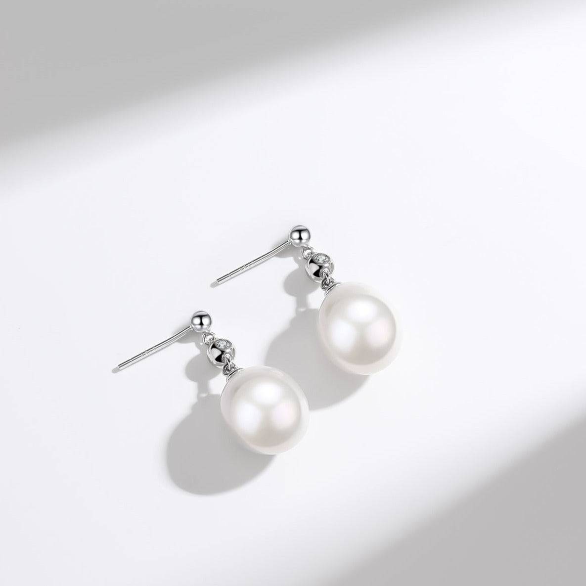 Baroque Drop Pearl & Cubic Zirconia Earrings