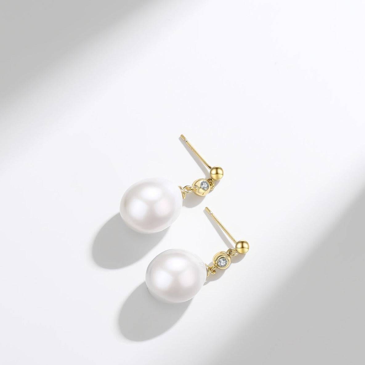 Baroque Drop Pearl & Cubic Zirconia Earrings