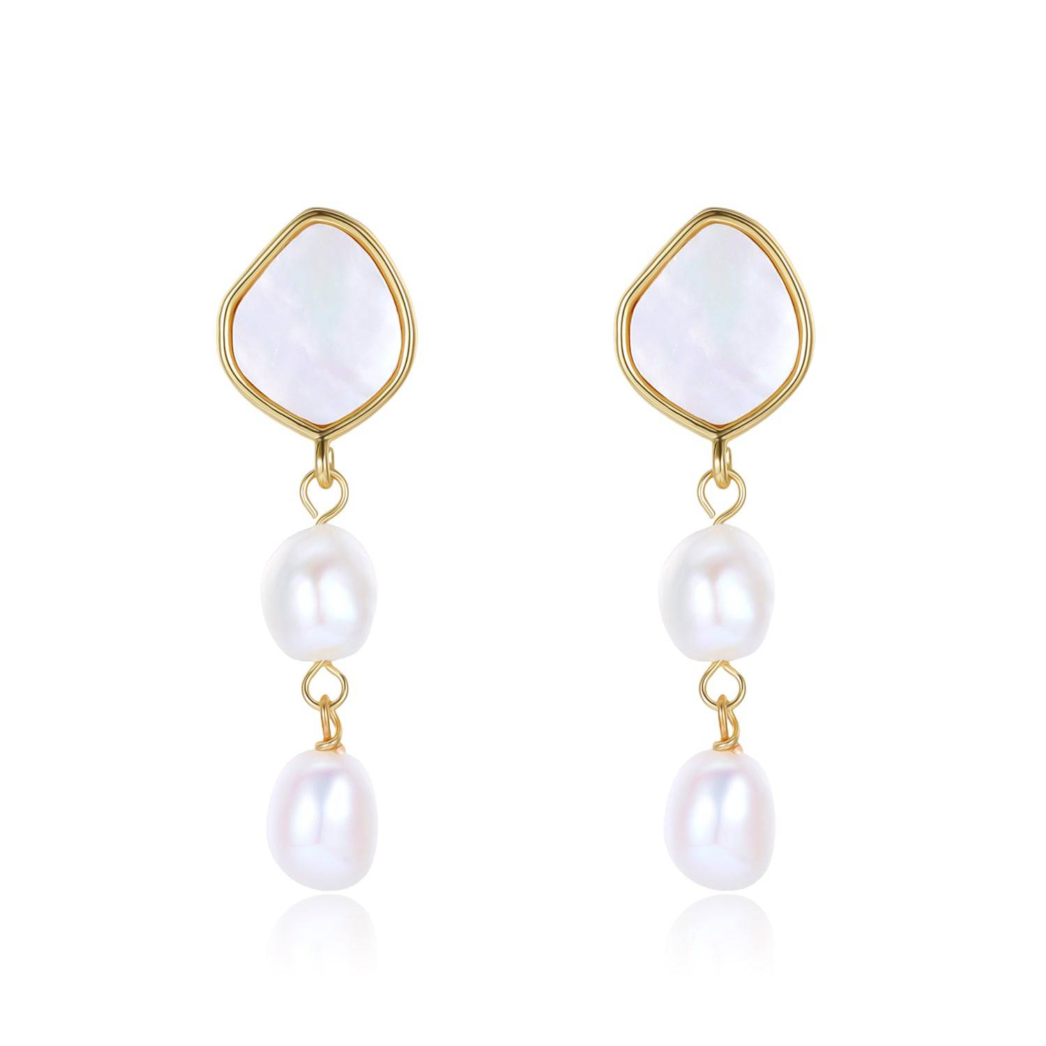 Teardrop Barqoue Pearl Shell Earrings