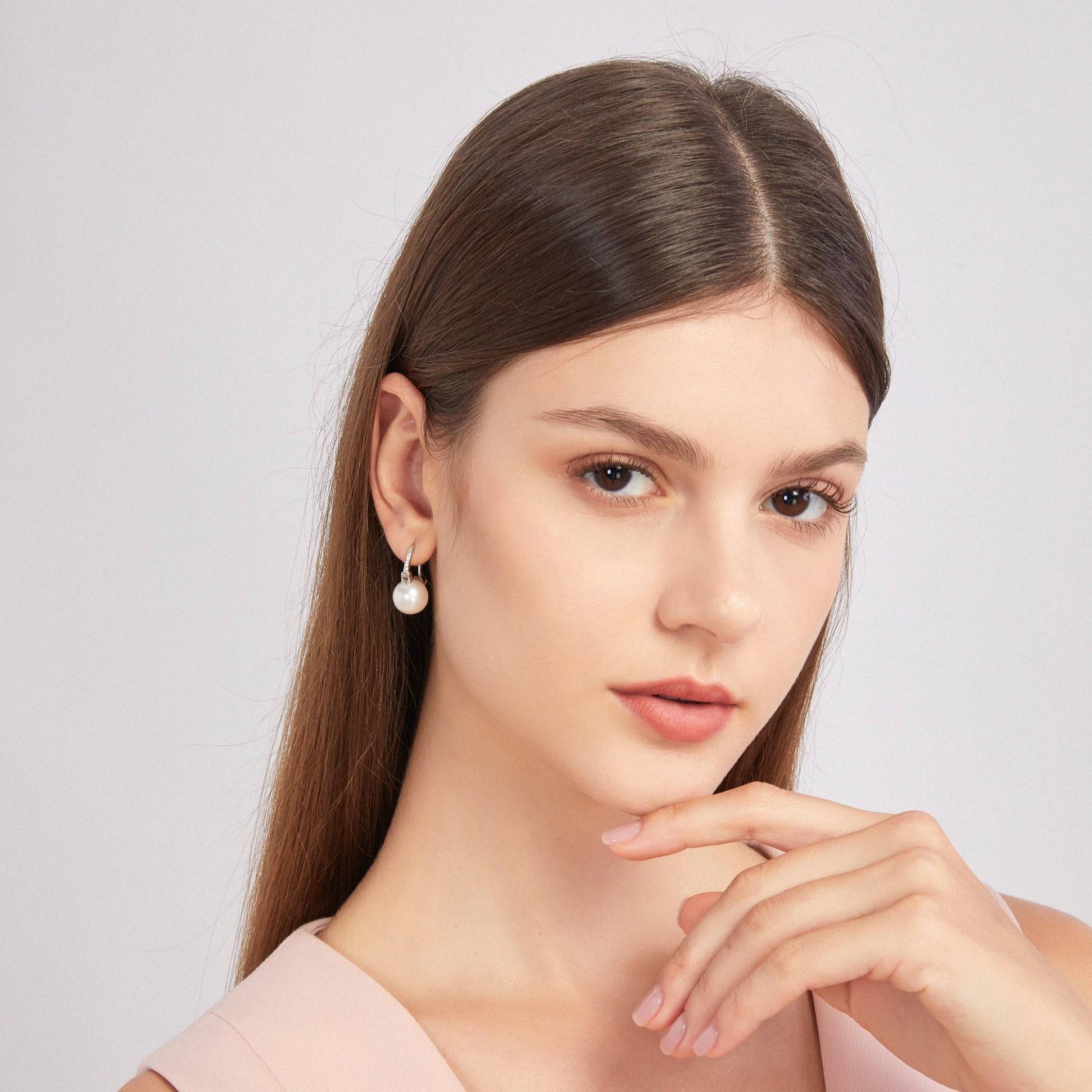 11-12mm Freshwater Pearl Bucket-Shaped Earrings