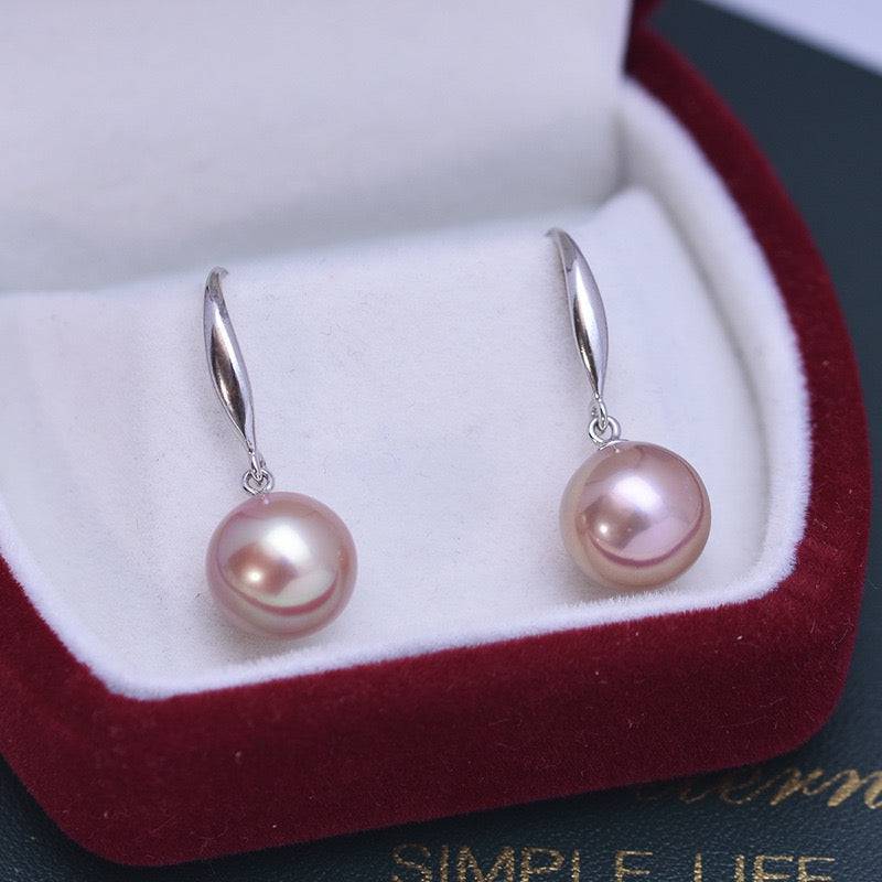 10-11mm Freshwater Pearl & Classic Hoops Earrings