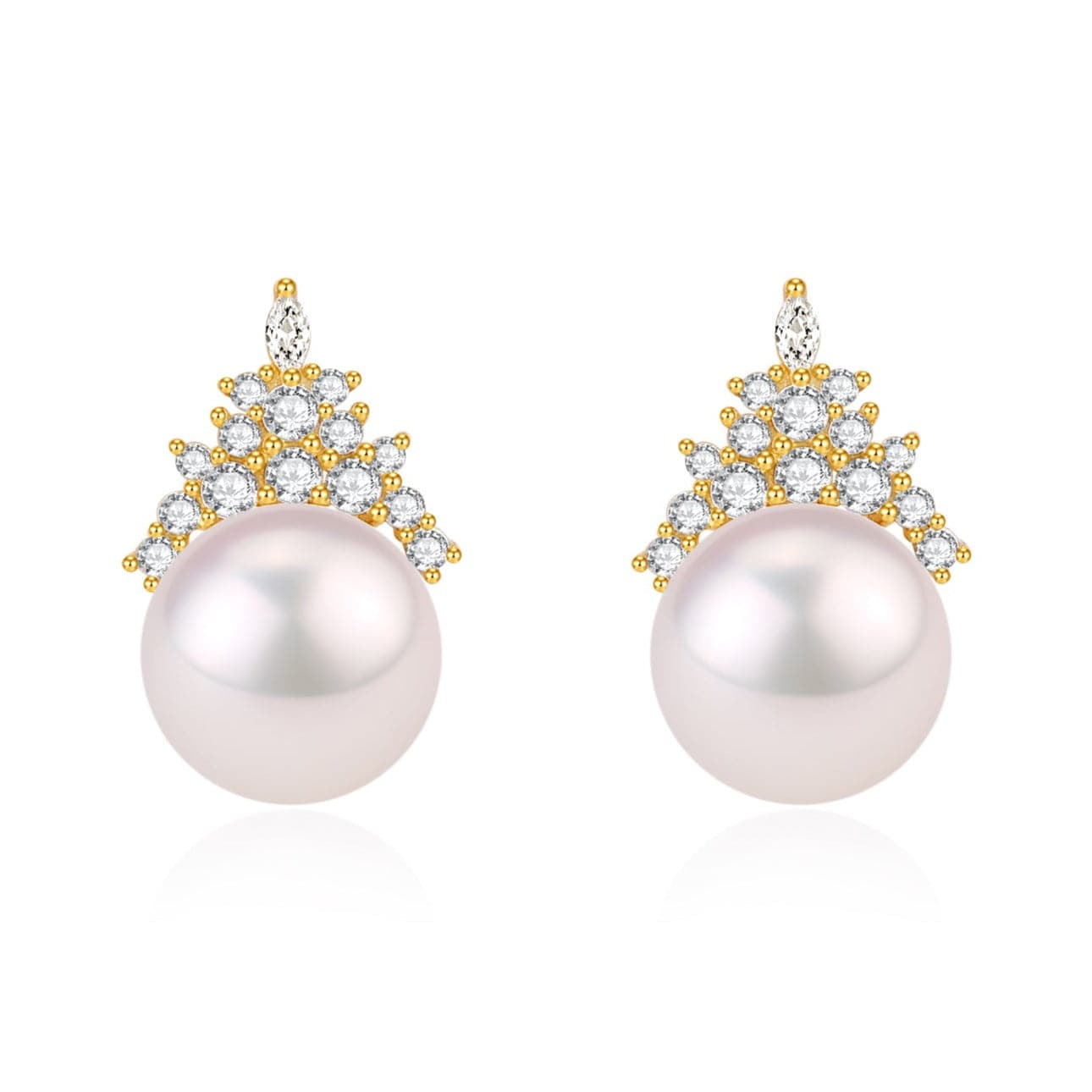 10-11mm Freshwater Pearl & Queen Earrings