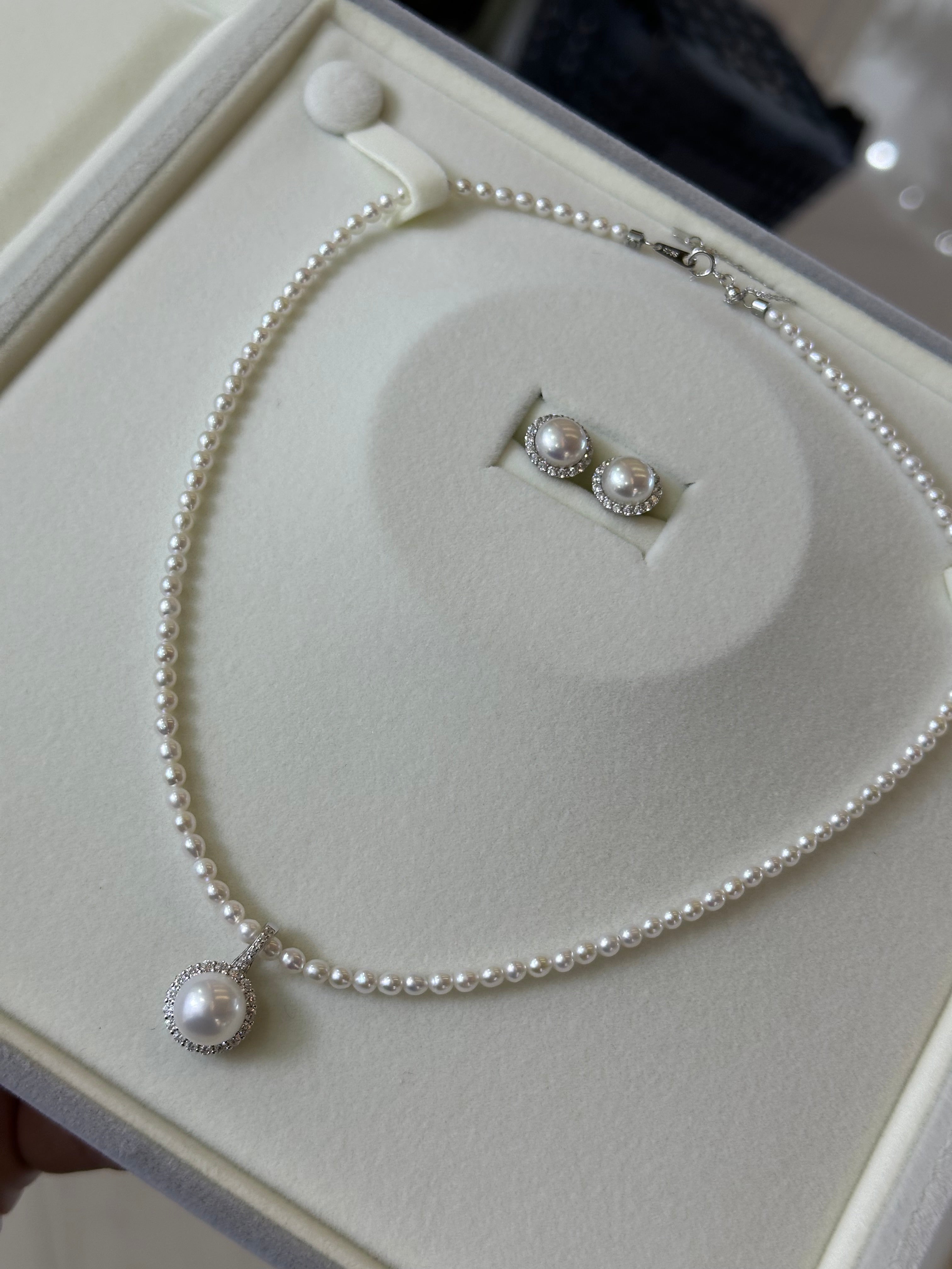 Sunflower Freshwater Pearl Necklace, Earrings Set