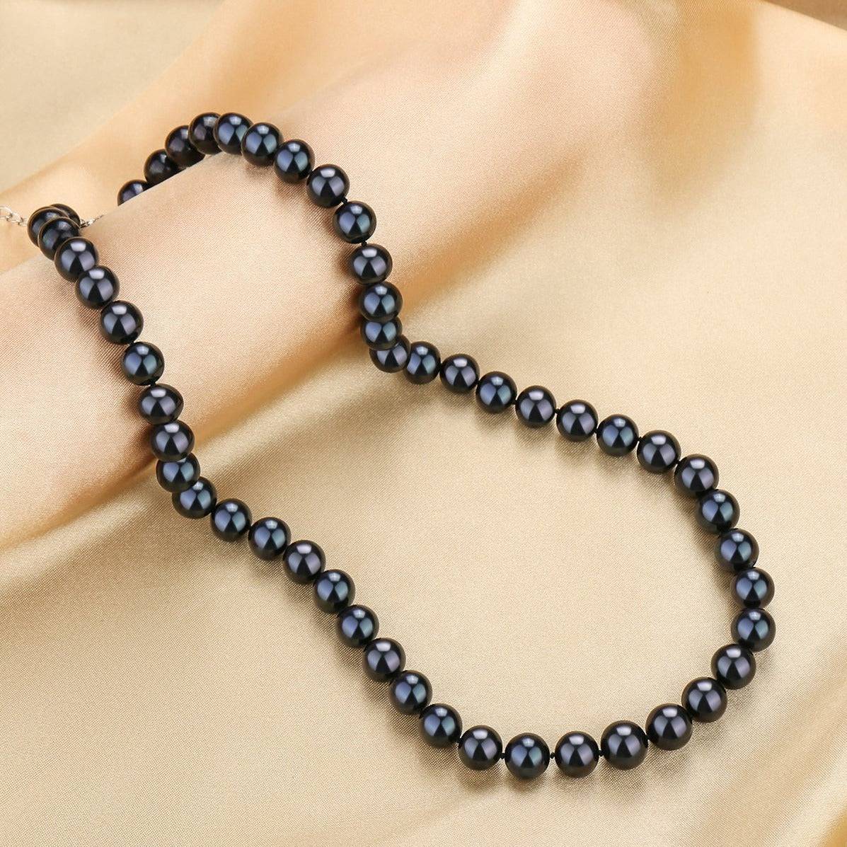 10-11mm Versatile Dyed Black Pearl Necklace