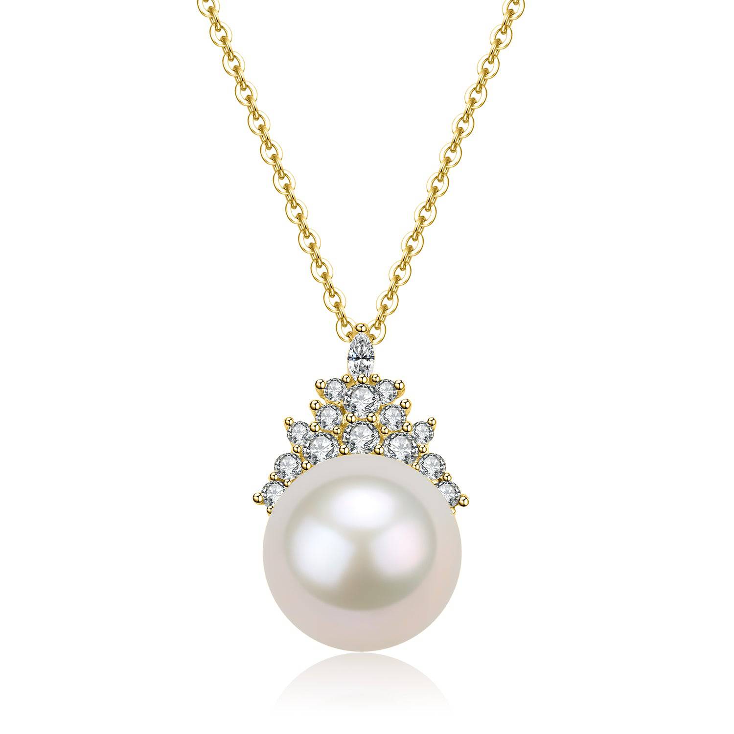 10-11mm Freshwater Pearl & Queen Pendant Necklace