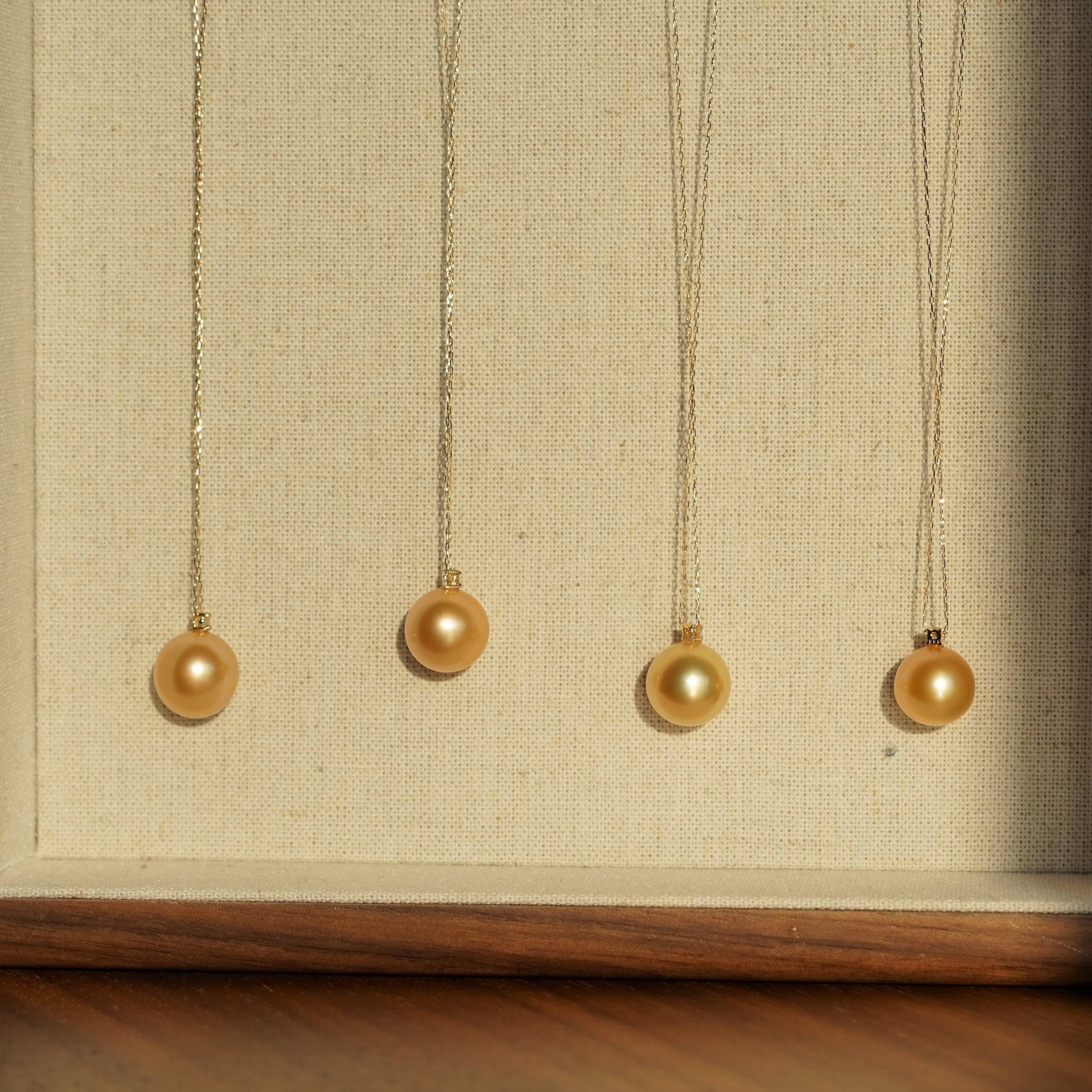 11-12mm Golden South Sea Pearl & Sasha Pendant Necklace