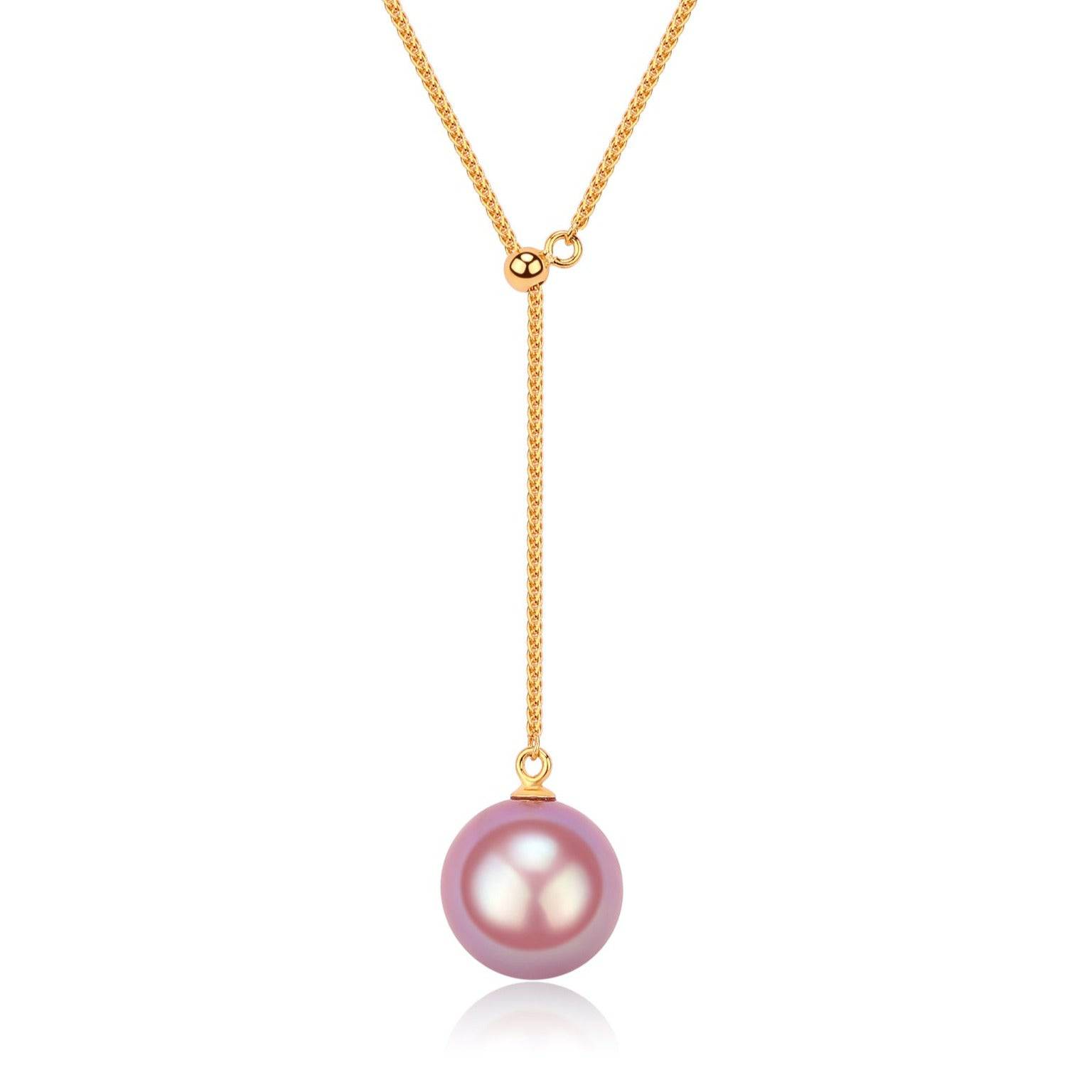 12-13mm Purple Freshwater Pearl & Y Shape Necklace
