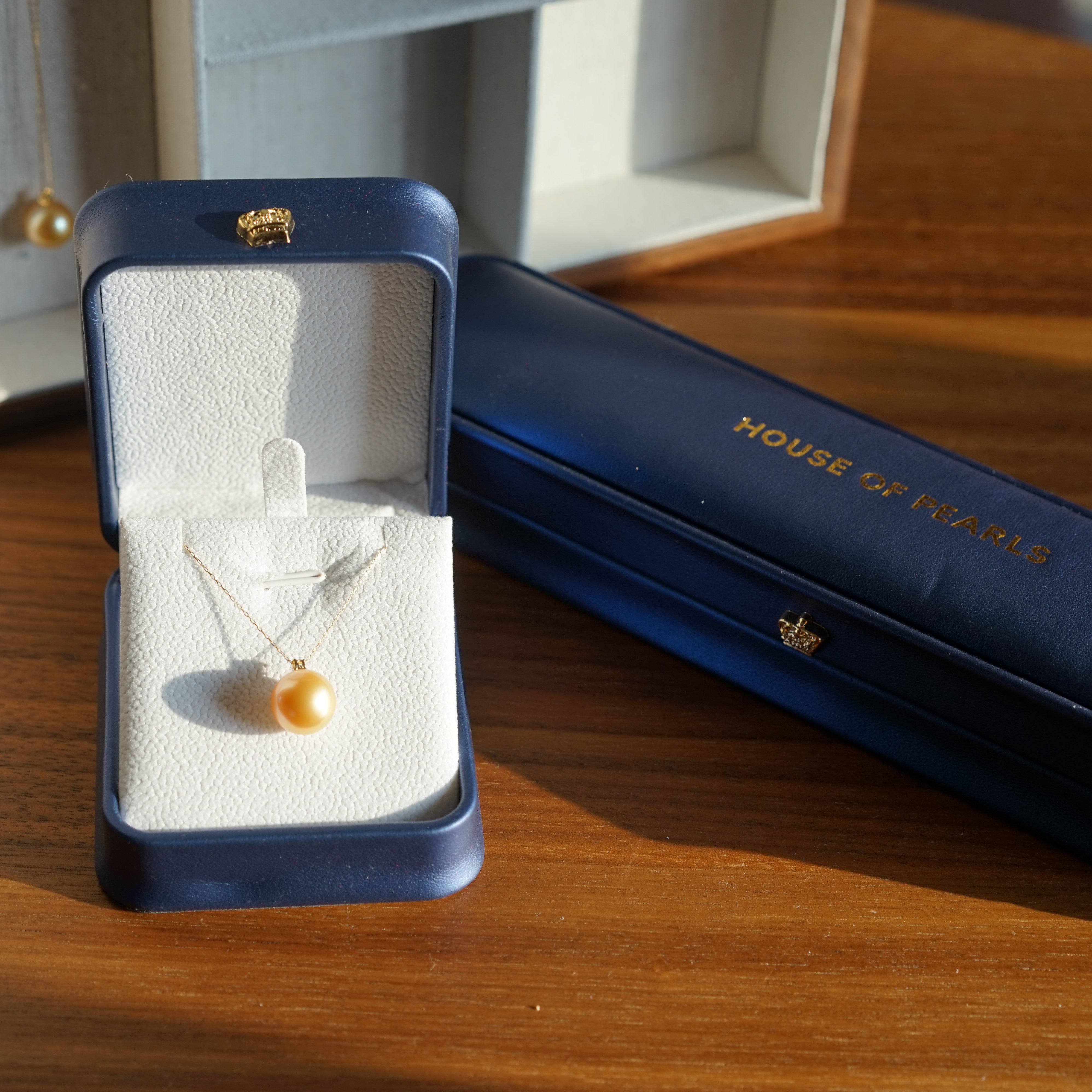 11-12mm Golden South Sea Pearl & Sasha Pendant Necklace