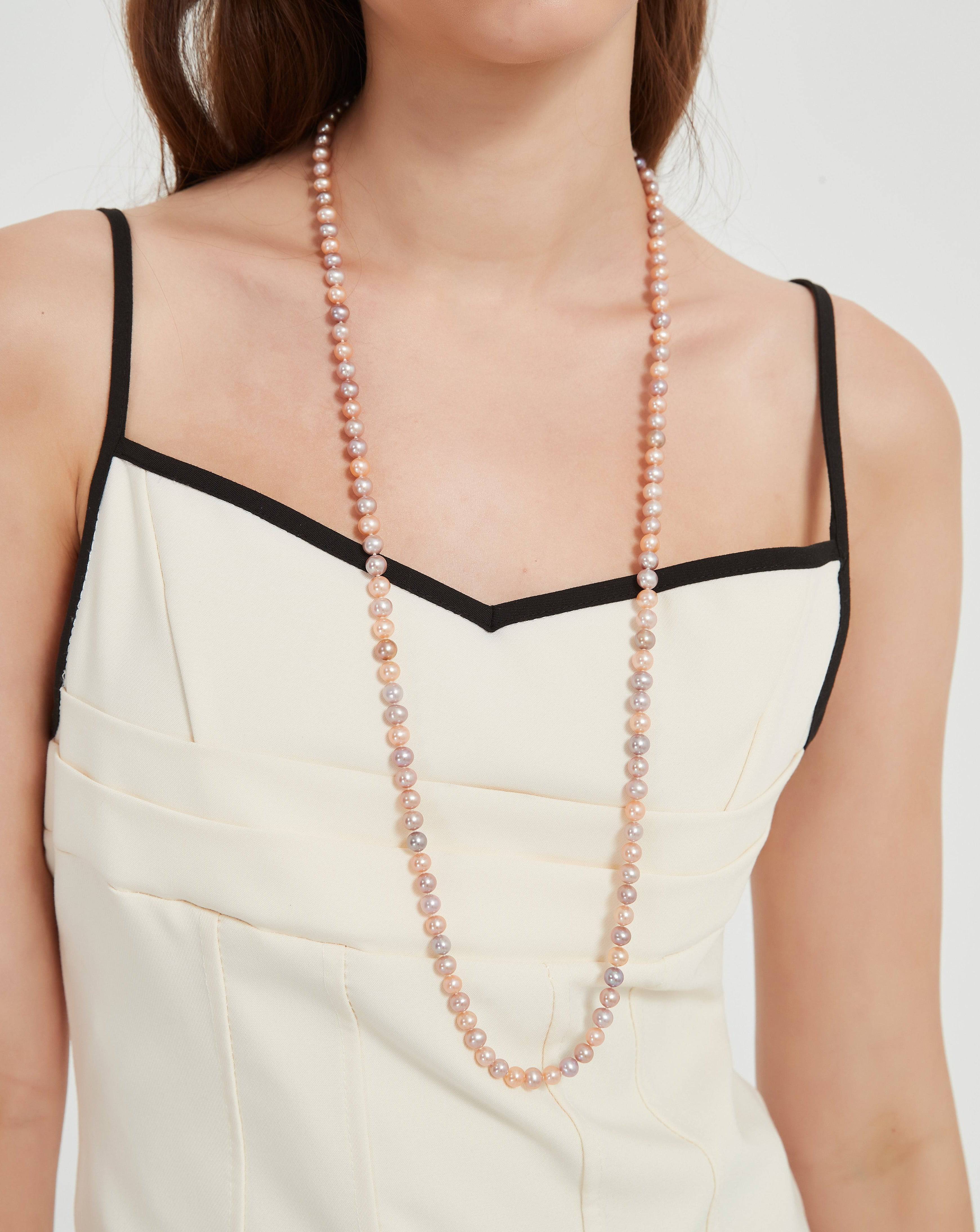 35-inch Multicolor Freshwater Pearl Strand - AAA Grade