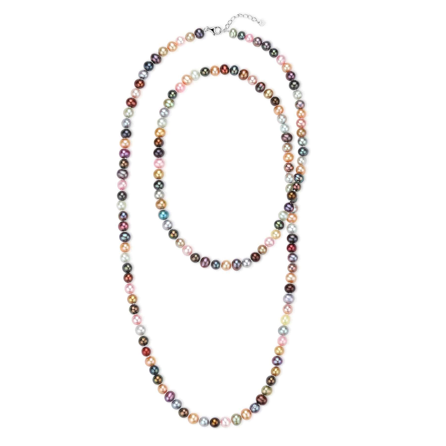 35-Inch Dyed Multicolor Freshwater Pearl Long Strand