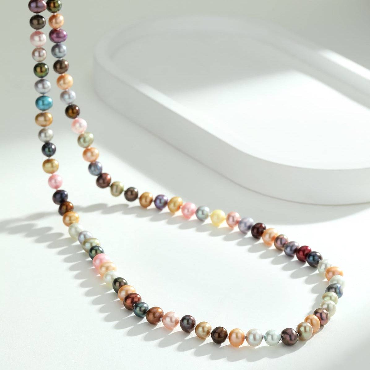 35-Inch Dyed Multicolor Freshwater Pearl Long Strand