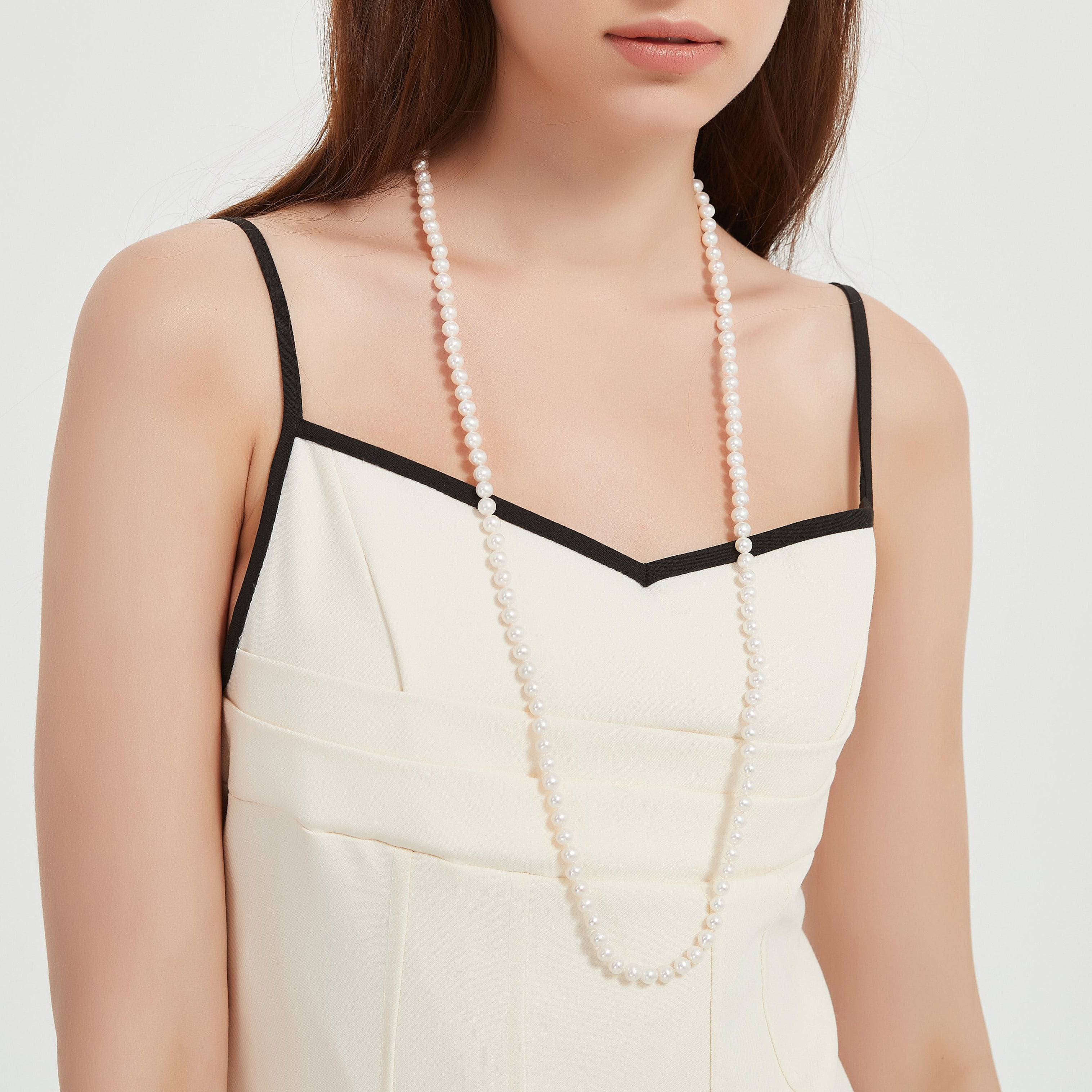 35-inch White Freshwater Pearl Strand - AAA Grade
