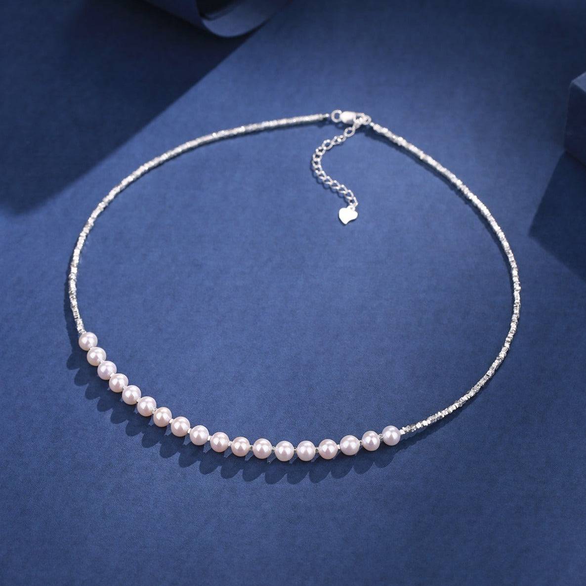4-5mm Smile Pearl Silver Shards Necklace