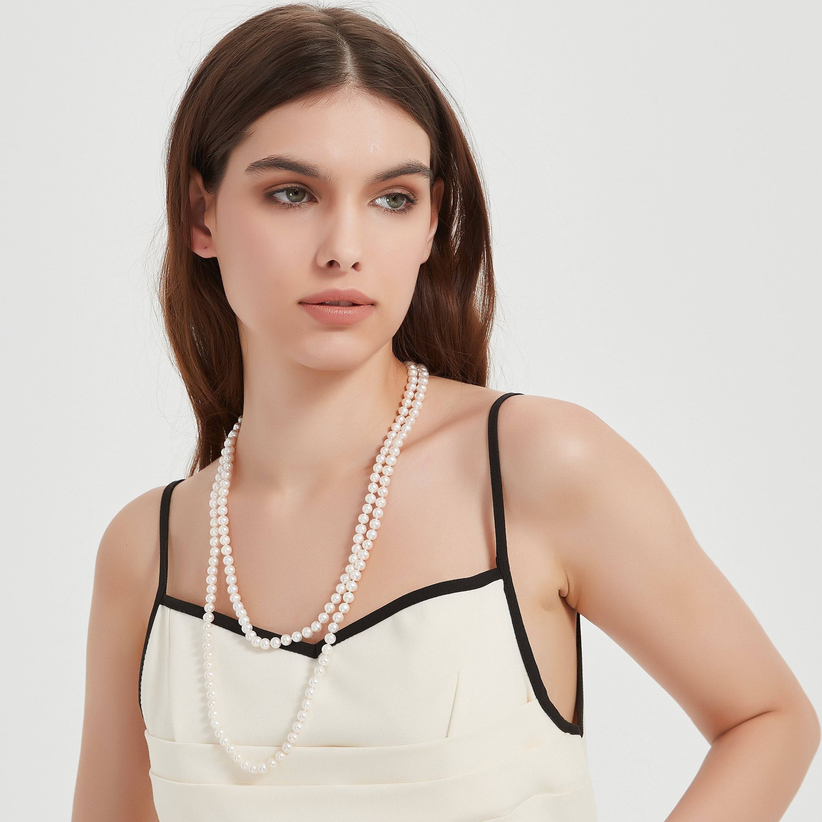 52-inch White Freshwater Pearl Rope Strand - AAA Grade