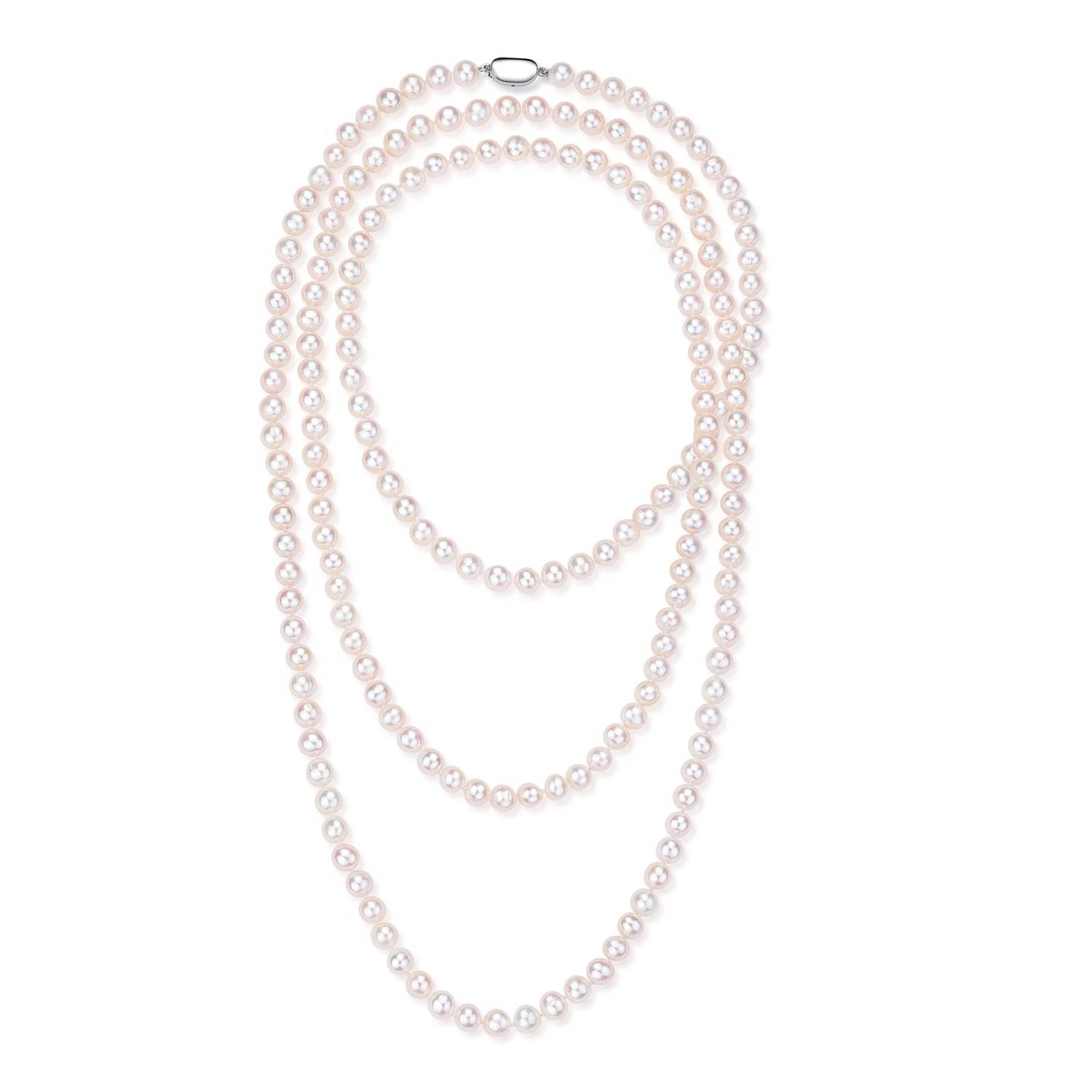 52-inch White Freshwater Pearl Rope Strand - AAA Grade