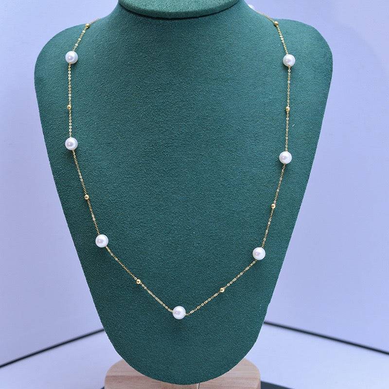 6-7mm Jessica 18k Gold Freshwater Pearl Necklace