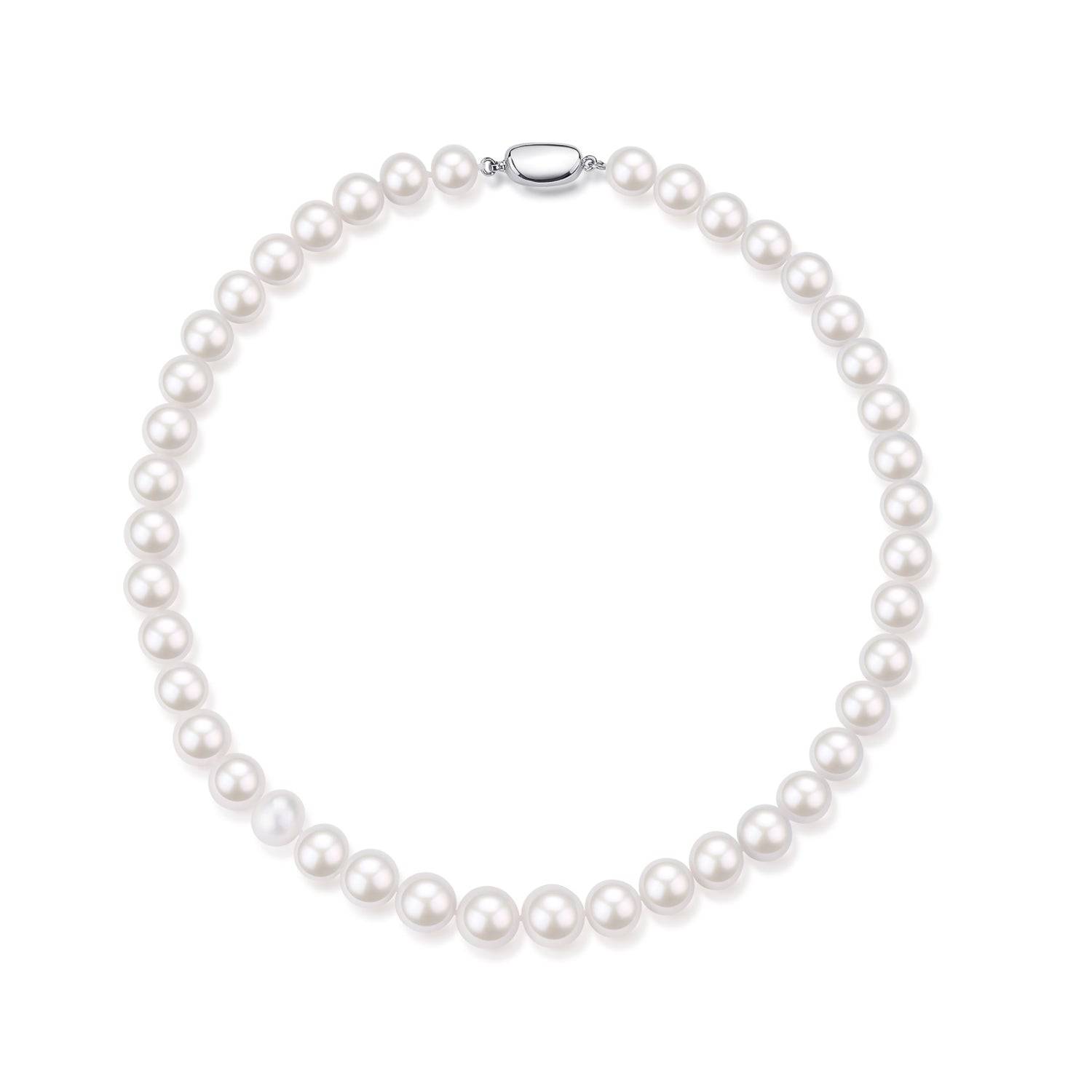 Large White Freshwater Pearl Graduated Strand Necklace