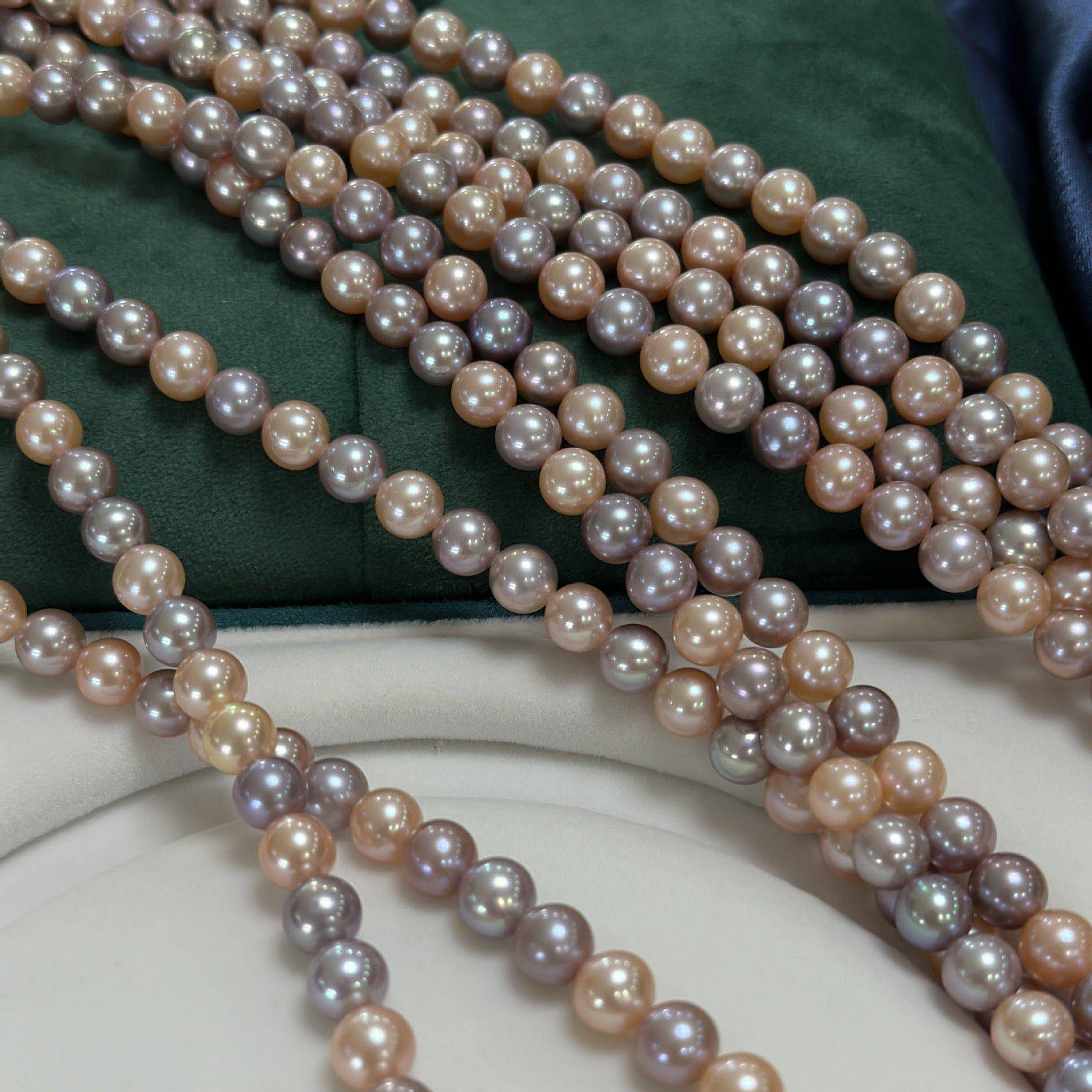 8-9mm Multicolor Freshwater Pearl Strand Necklace