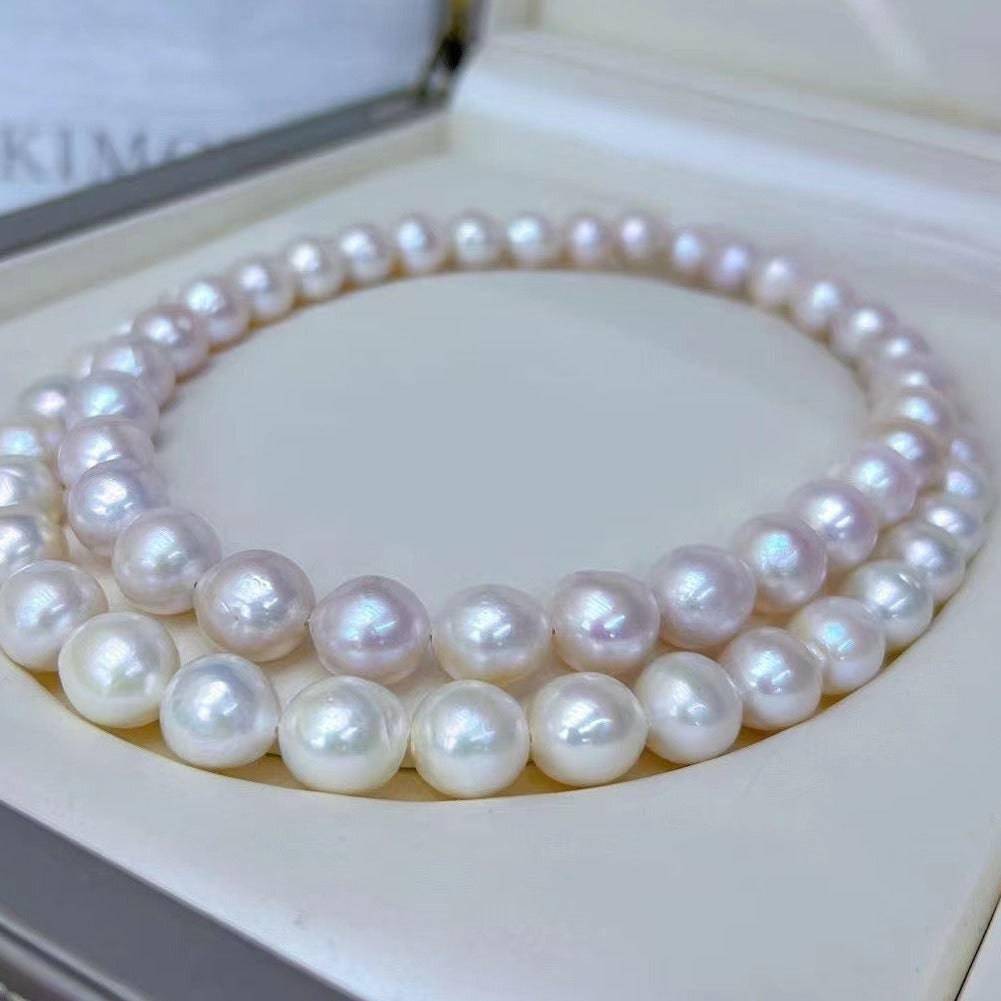 9-12mm White Freshwater Large Pearl Necklace